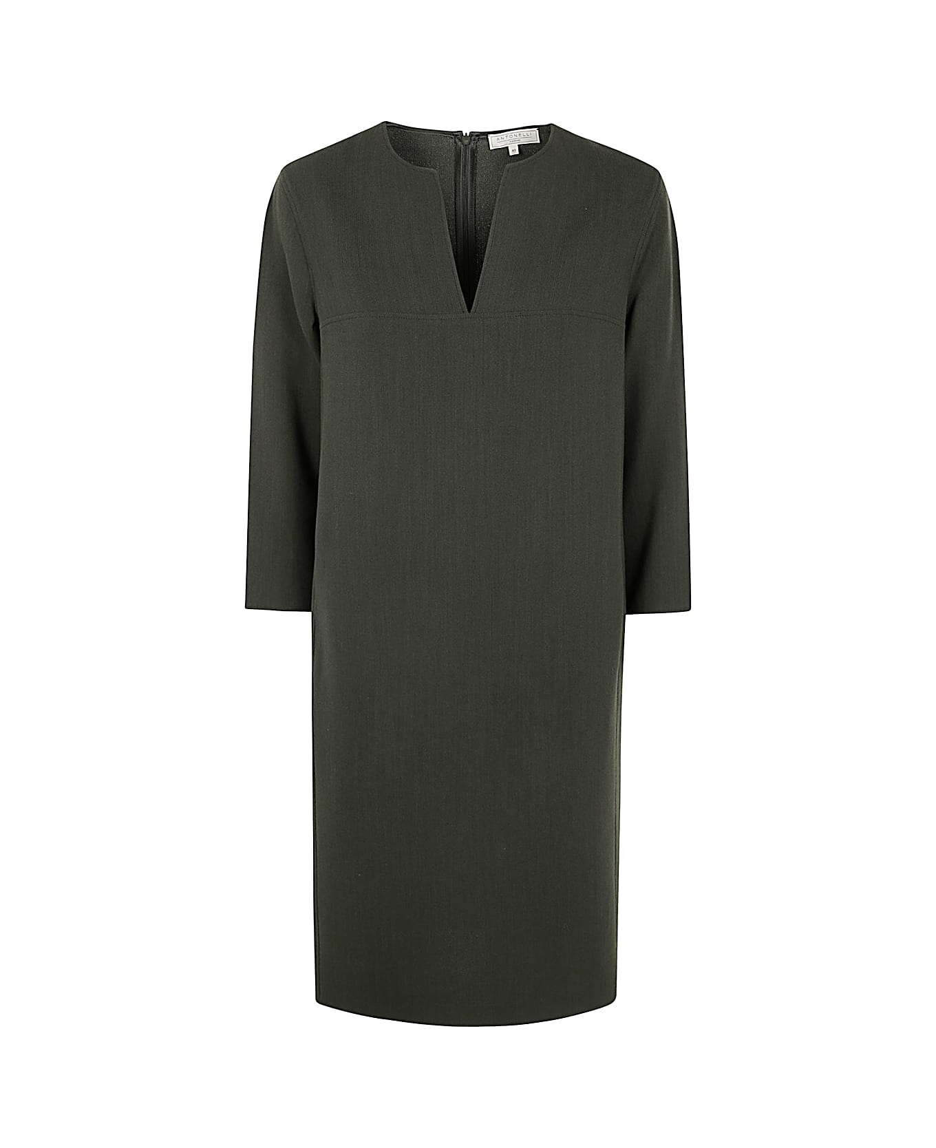 Antonelli Mark Tunic V Neck Dress - Military