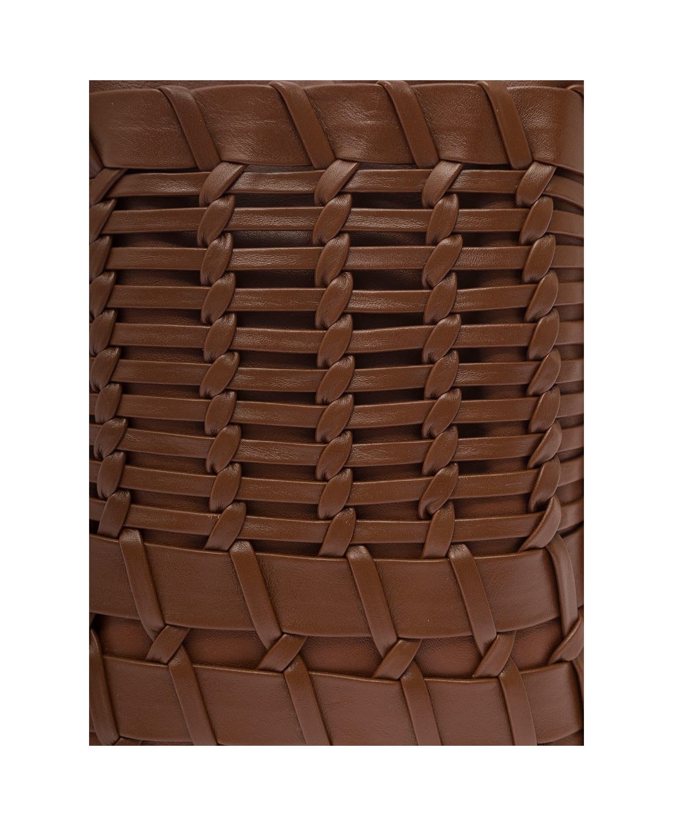 Hereu 'trena' Brown Flat Square Crossbody Bag In Handwoven Leather Woman - Brown
