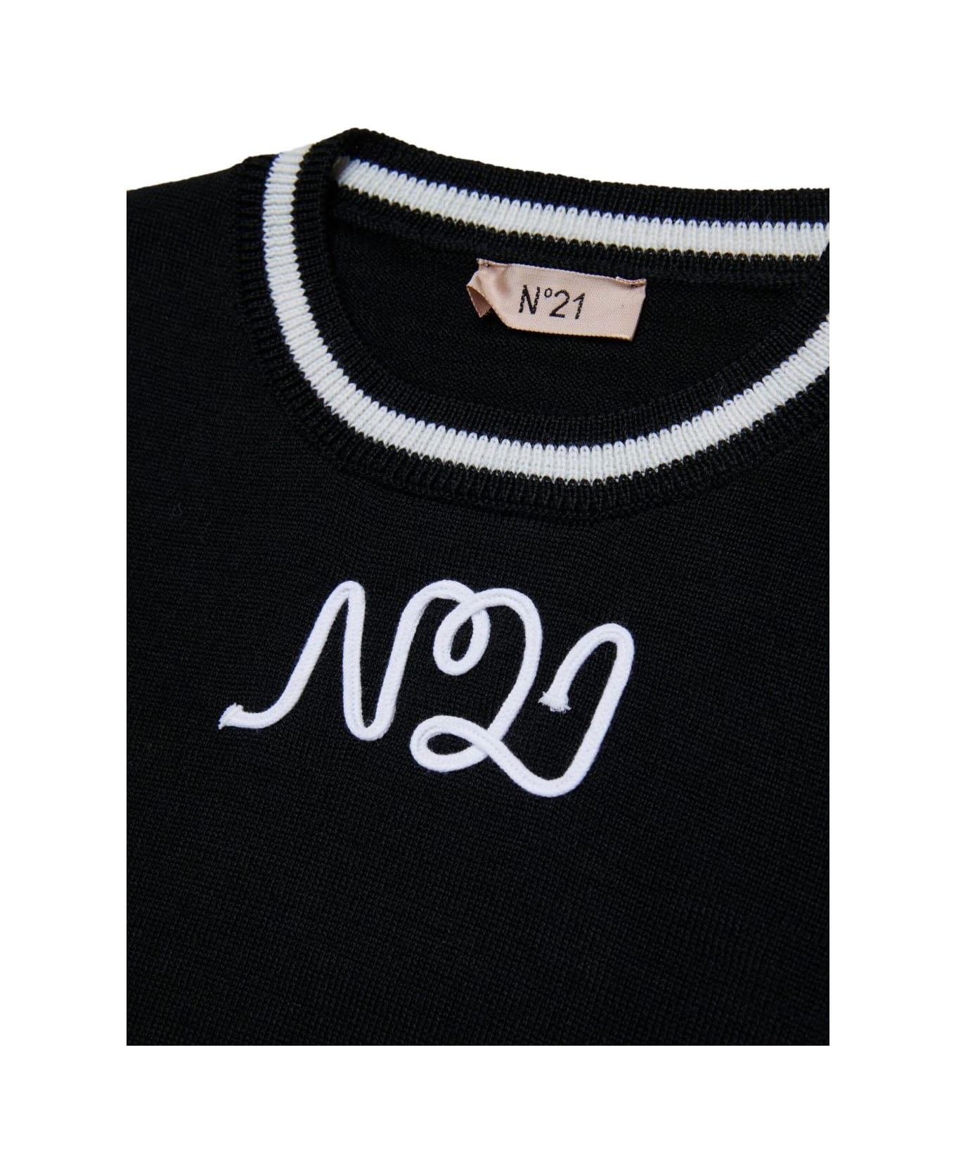 N.21 Nº21 Kids Logo Sweater - Black