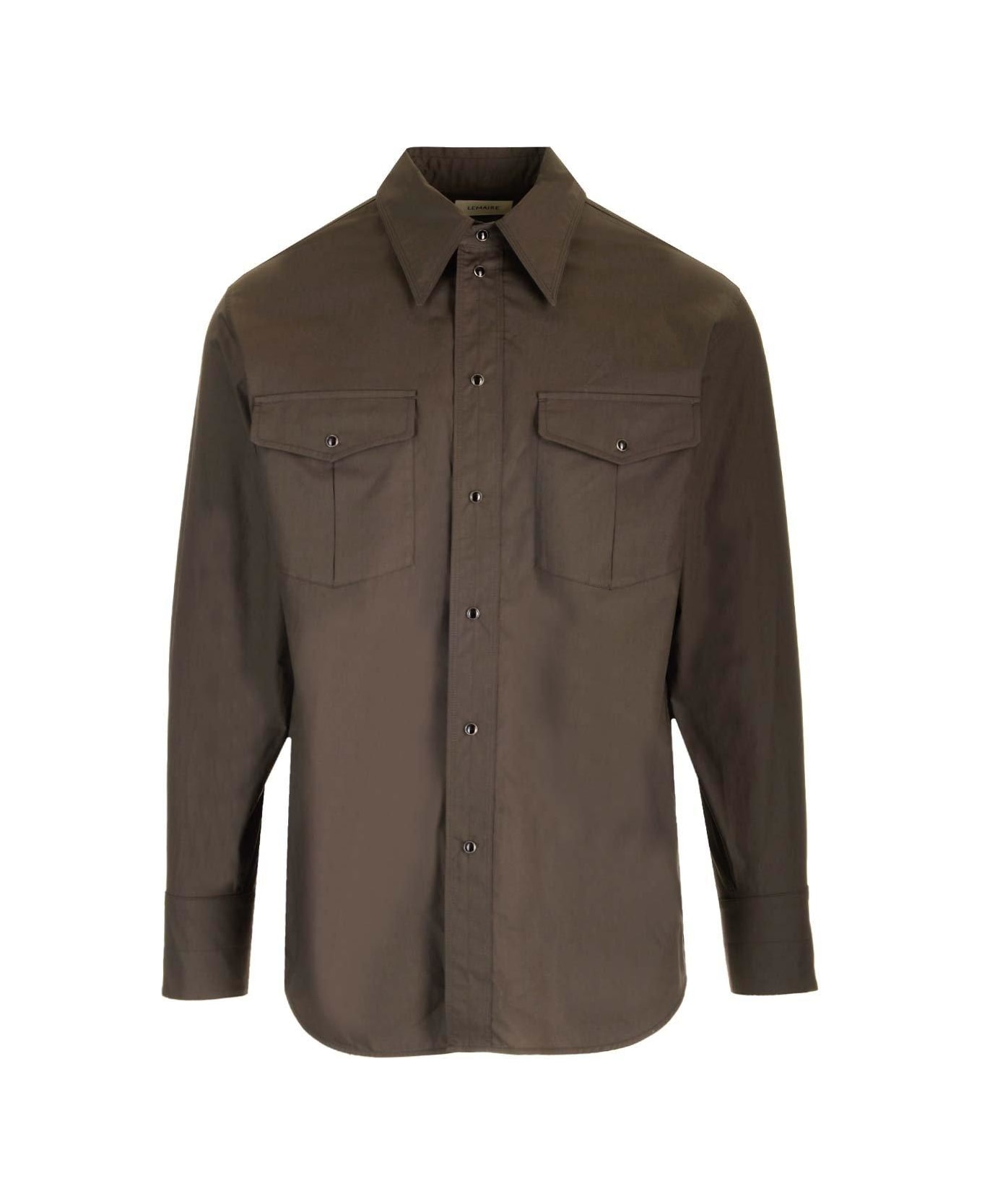 Lemaire Long-sleeved Button-up Shirt - Espresso