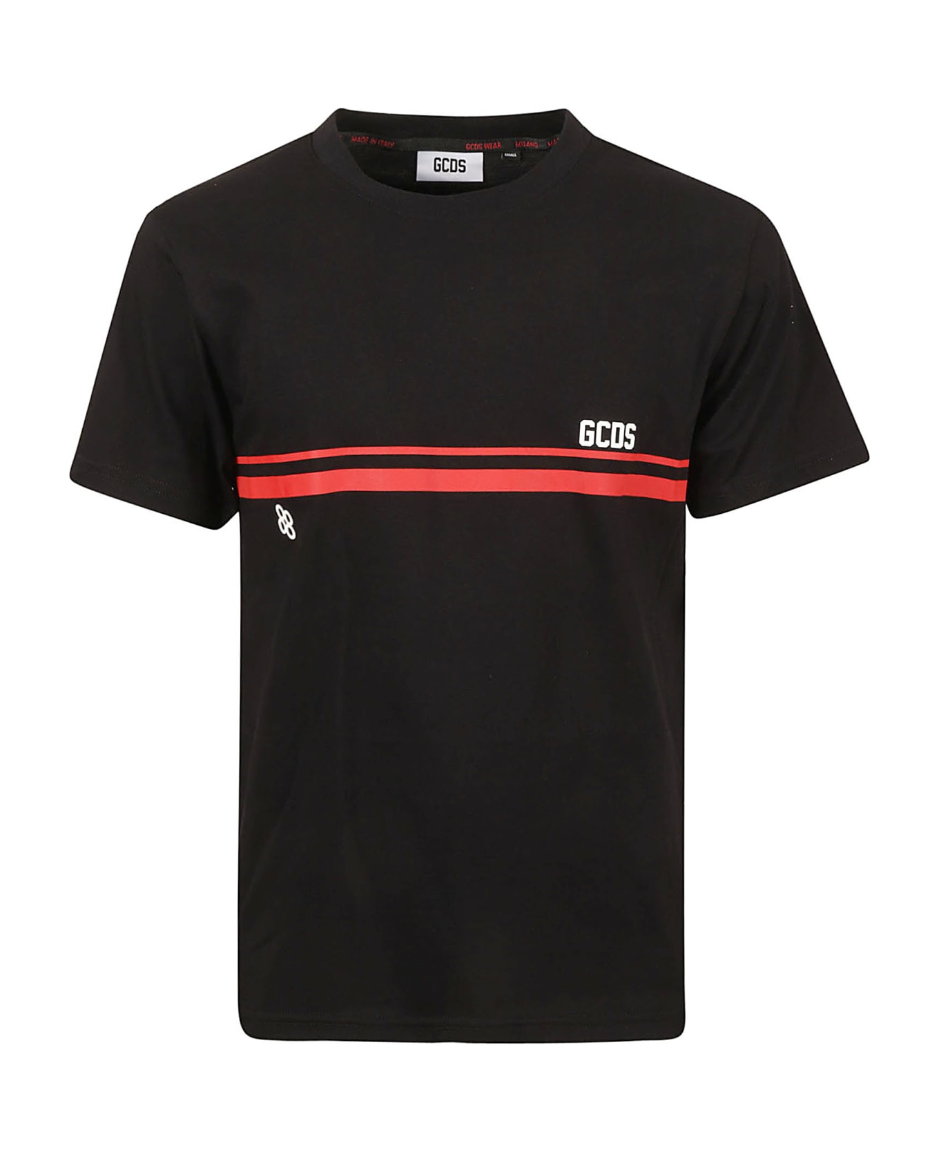 GCDS Stripe Detail designer T-shirt - Black
