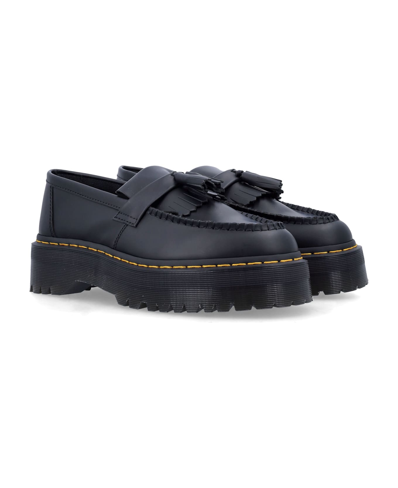 Dr. Martens Adrian Quad Platform Tassle Loafers - BLACK