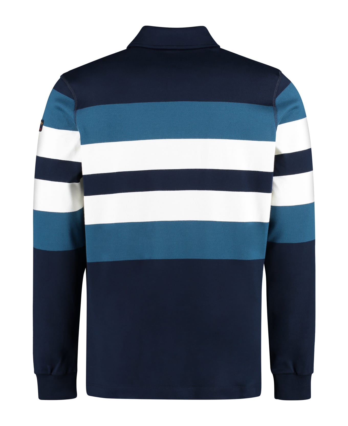 Paul&Shark Striped Cotton Polo Shirt - blue