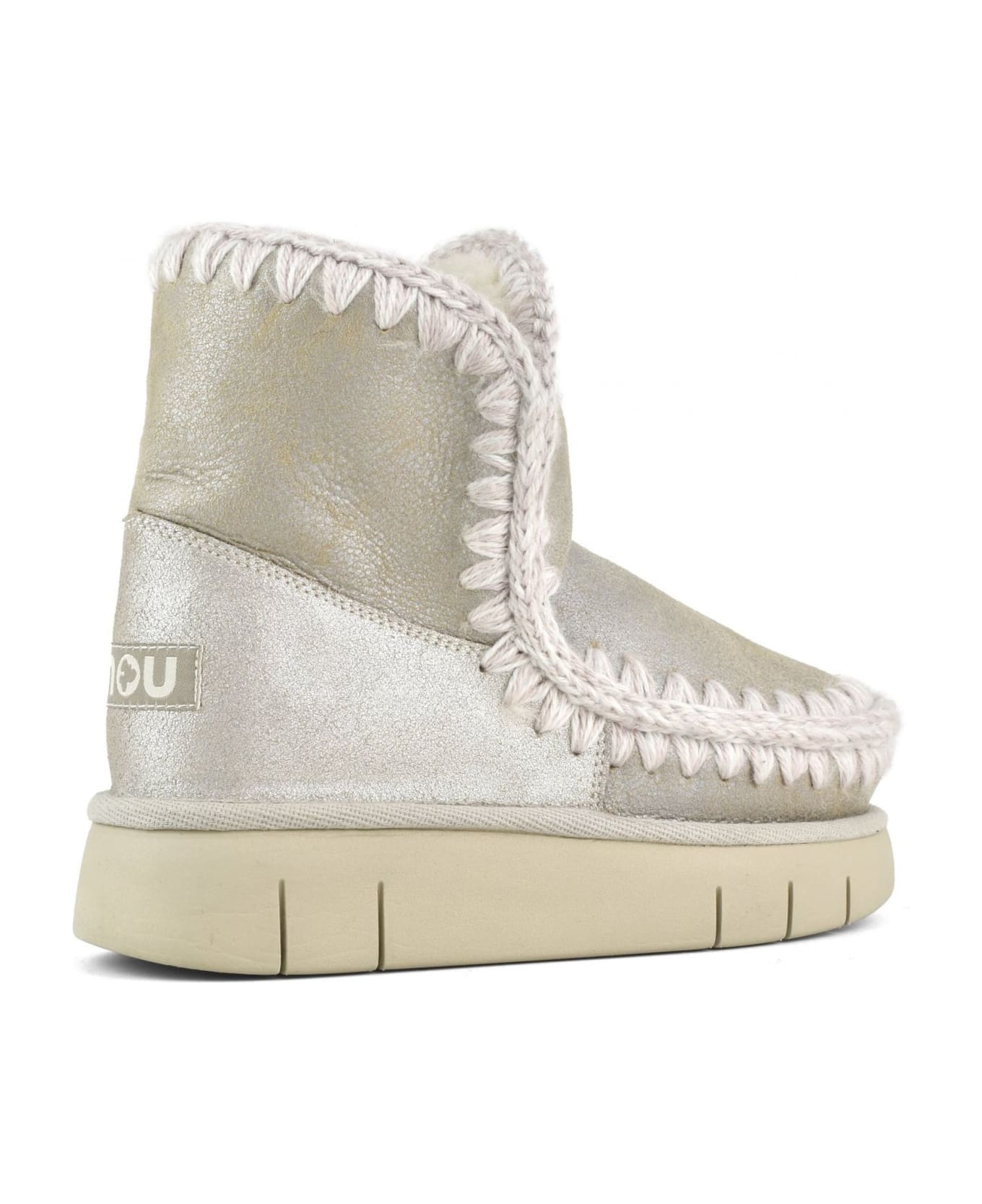 Mou Eskimo 18 Bounce In Stone Metallic Sheepskin - Grigio