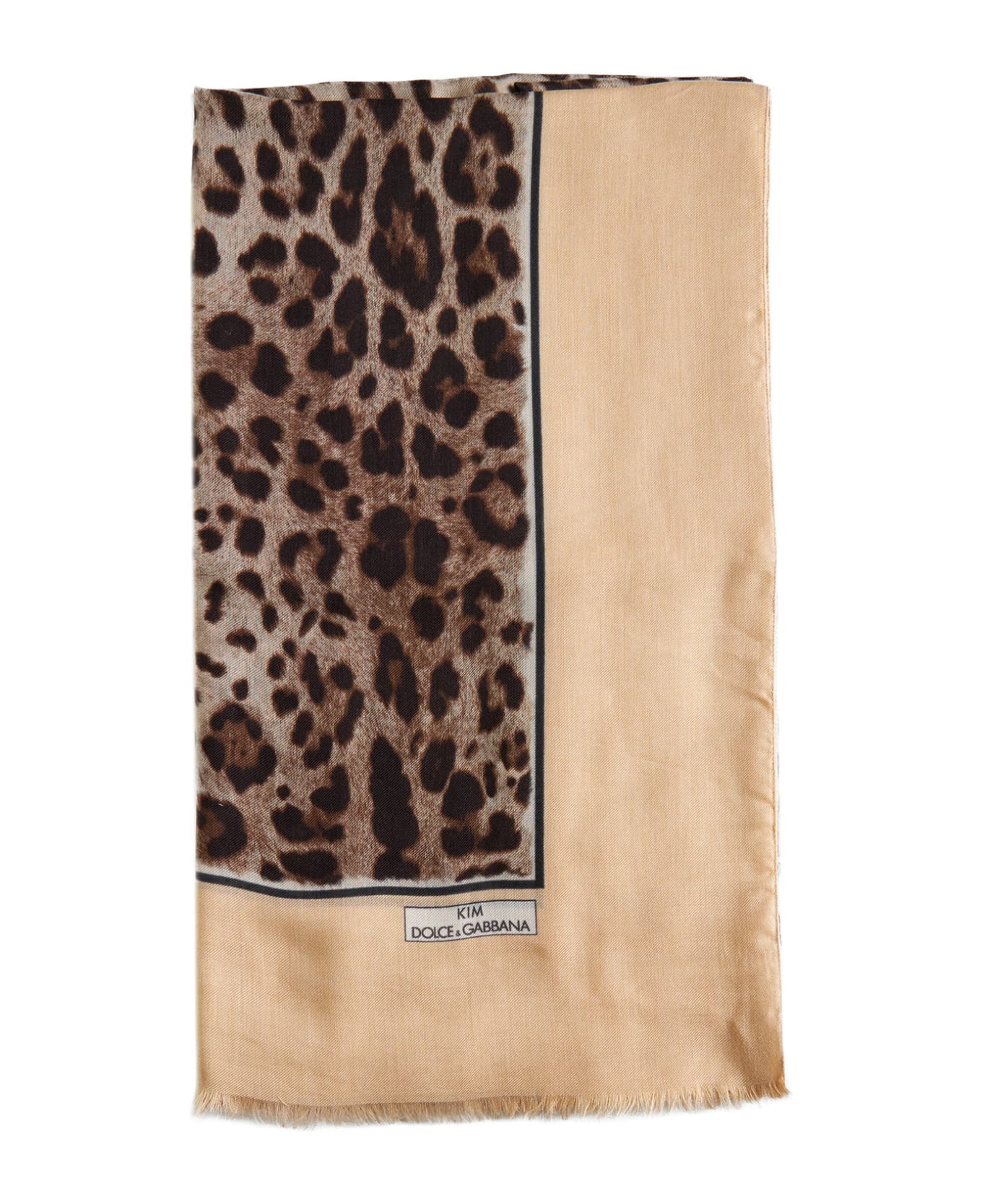 Dolce & Gabbana Modal And Cashmere Blend Scarf - Natural print