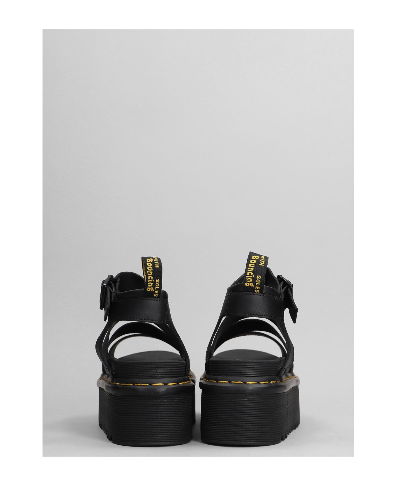 Dr. Martens Blaire Quad Hydro Open Toe Sandals - Black Hydro Leather