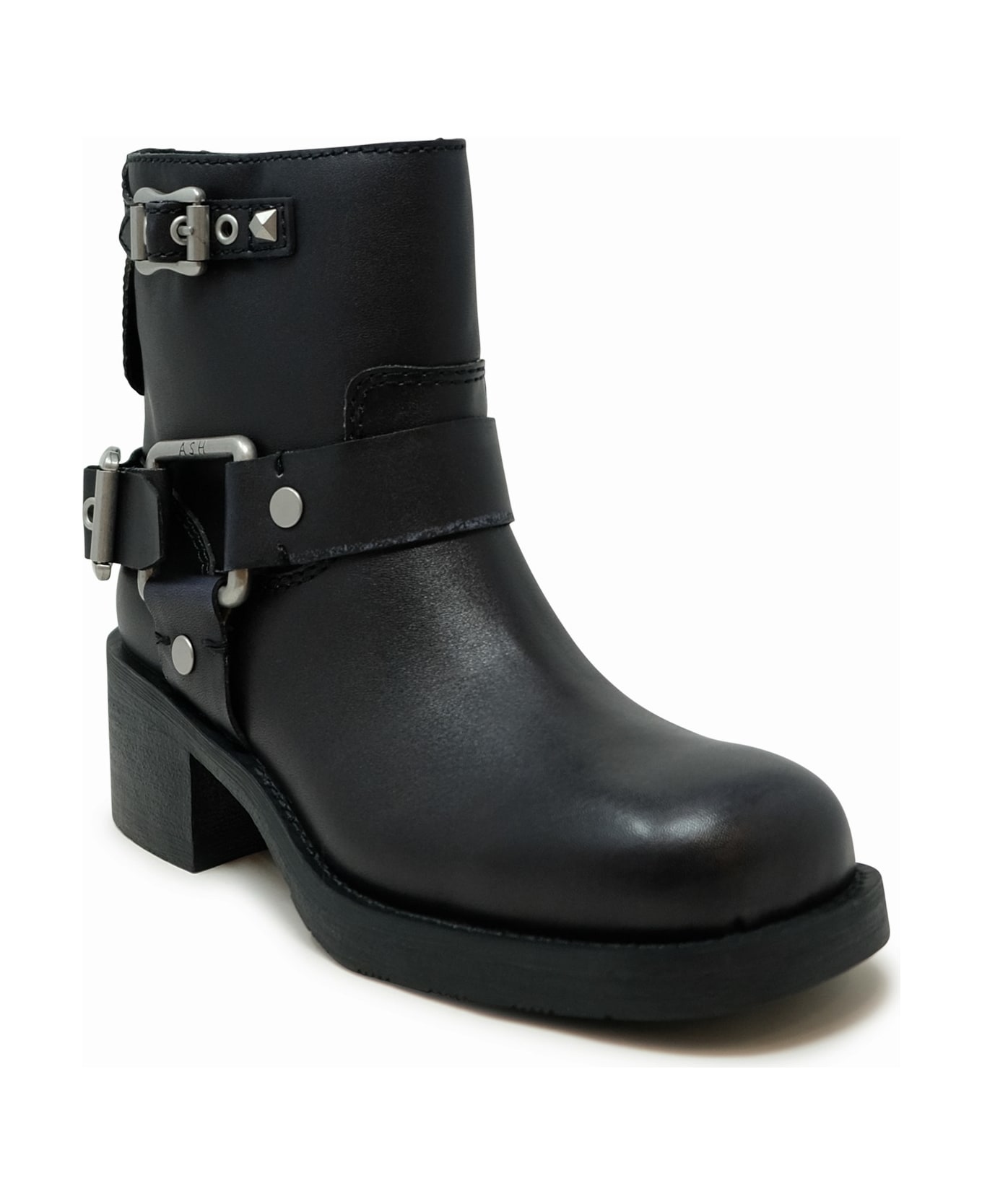 Ash Black Leather Boots - BLACK