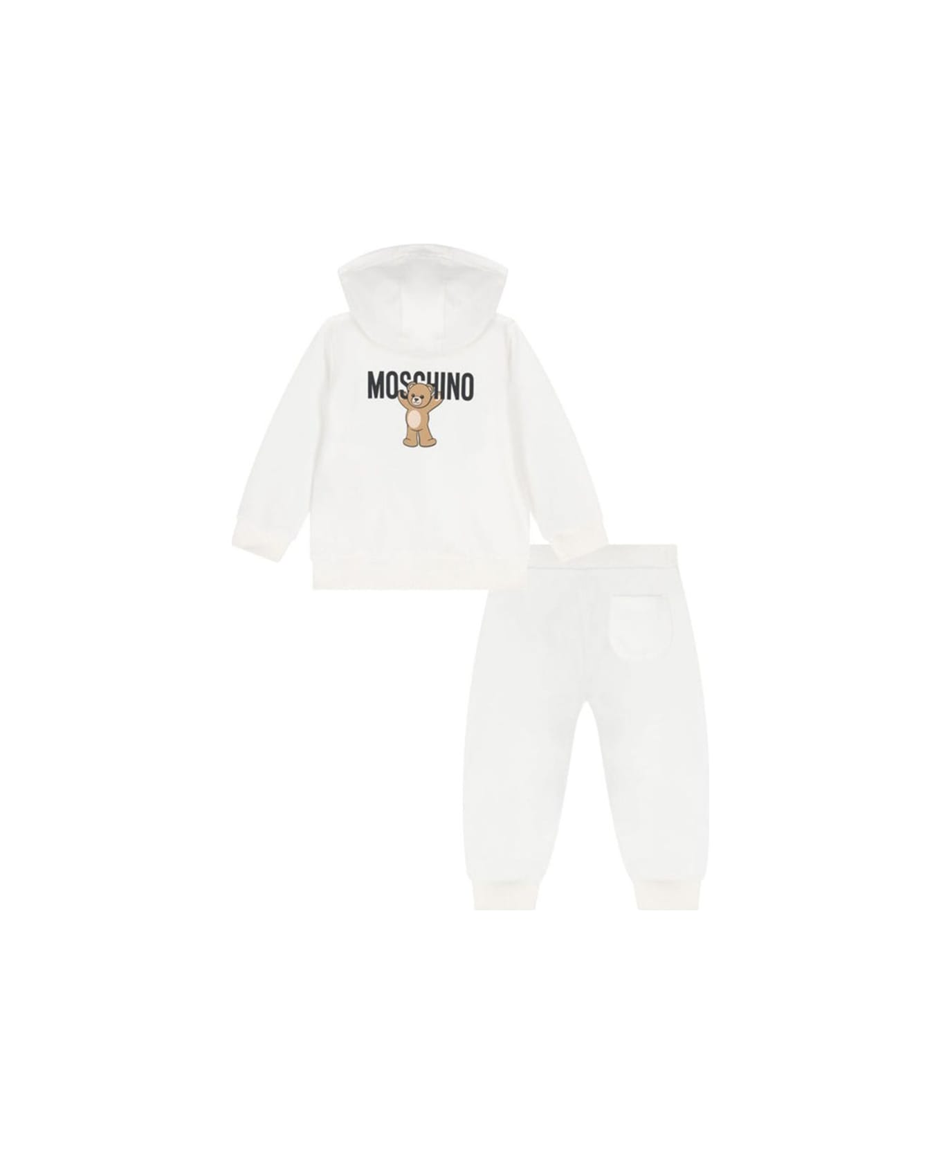 Moschino Jumpsuit With "bear" Logo - WHITE