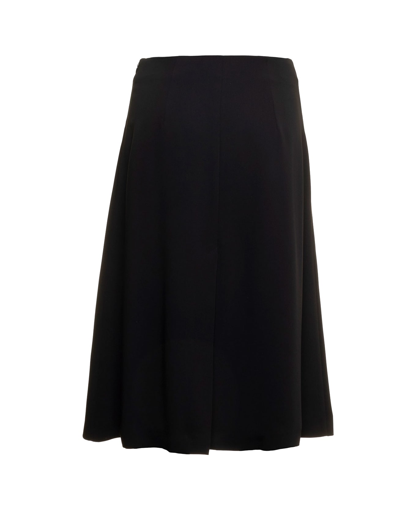Douuod Black Pleated Long Skirt In Techno Fabric Woman - Black スカート