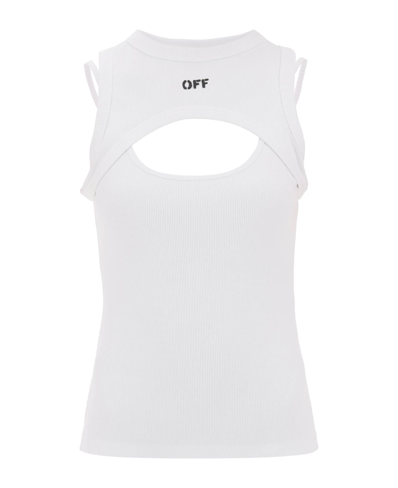 Off-White Cut-out Tank Top - Bianco/nero