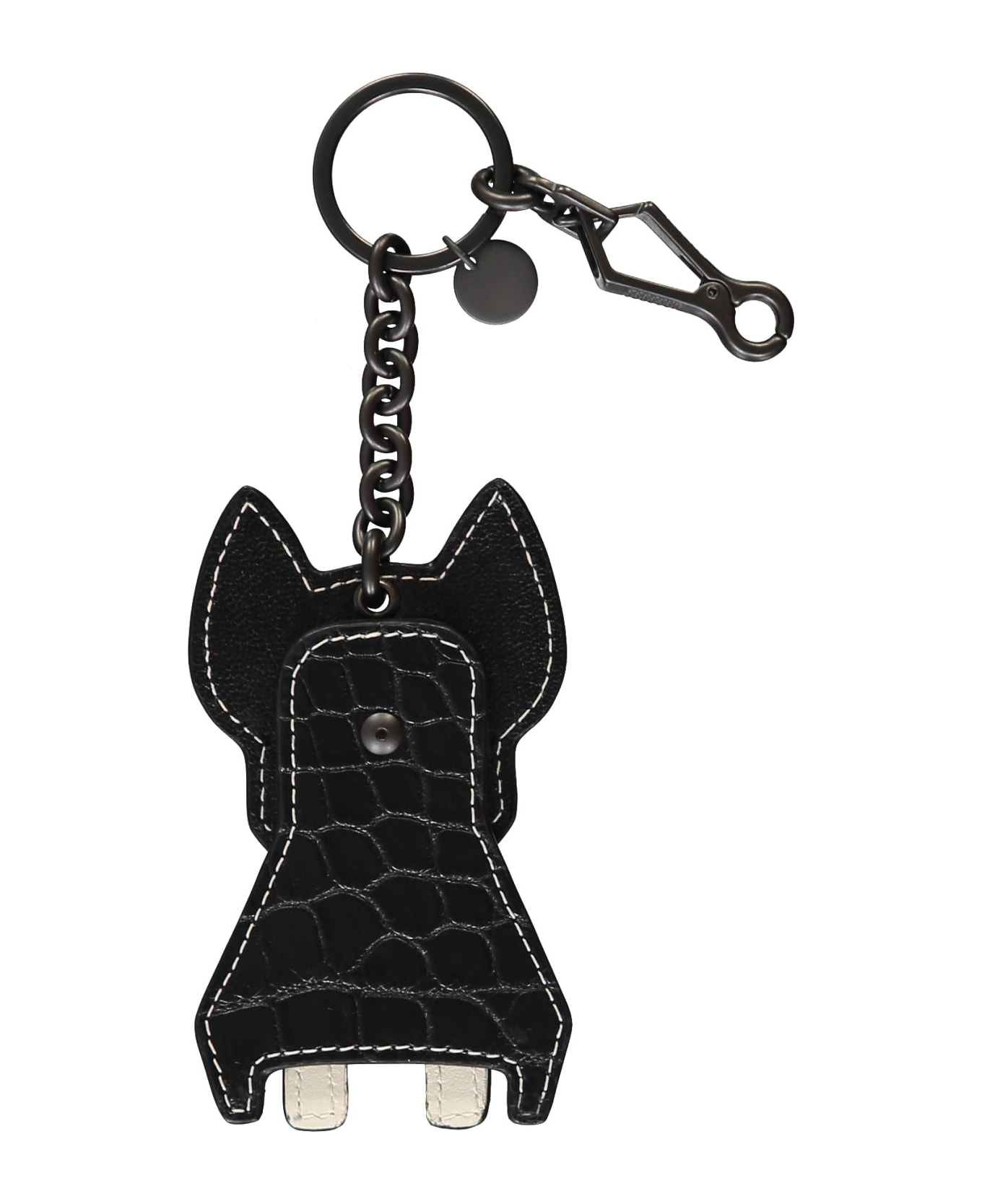 Bottega Veneta Chain And Leather Key Ring - black キーリング