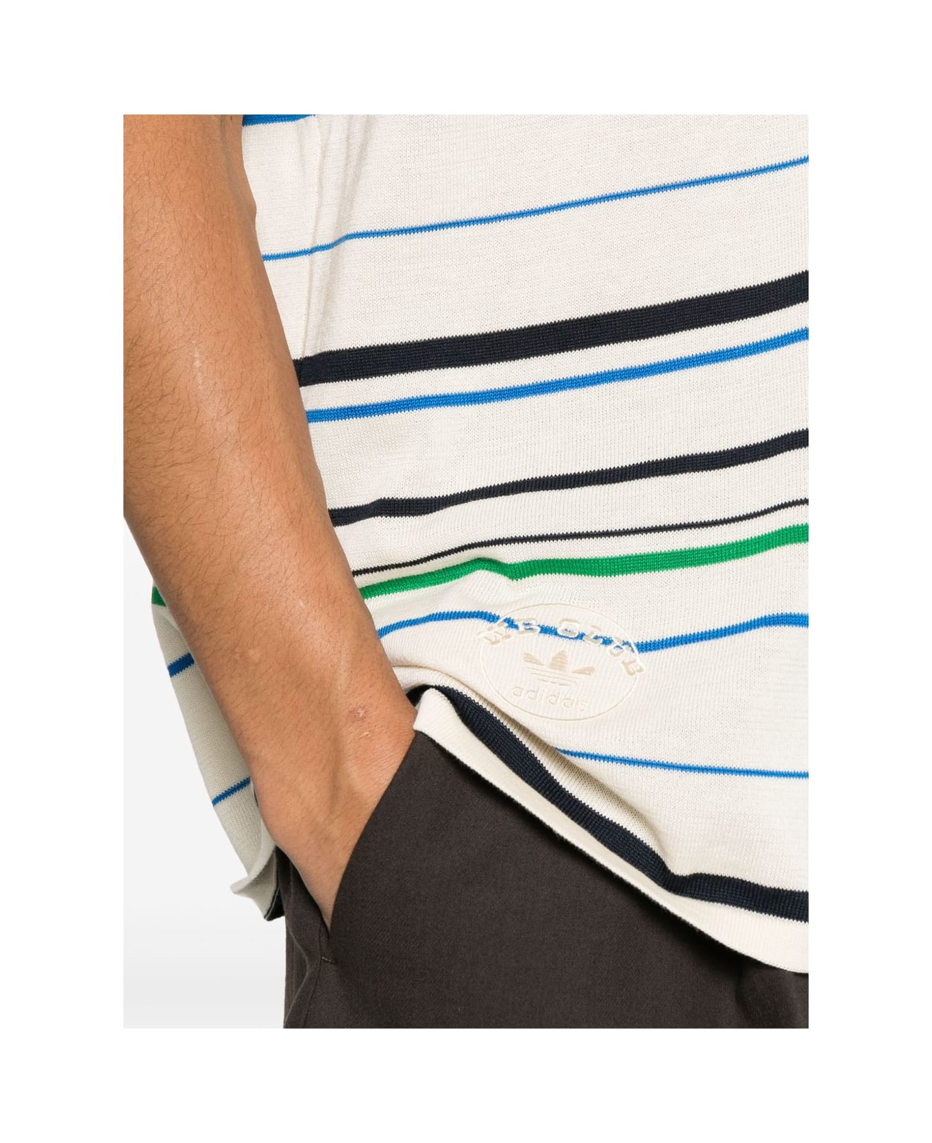 Adidas Originals by Wales Bonner Cotton Blend Knitted Polo Shirt - MultiColour