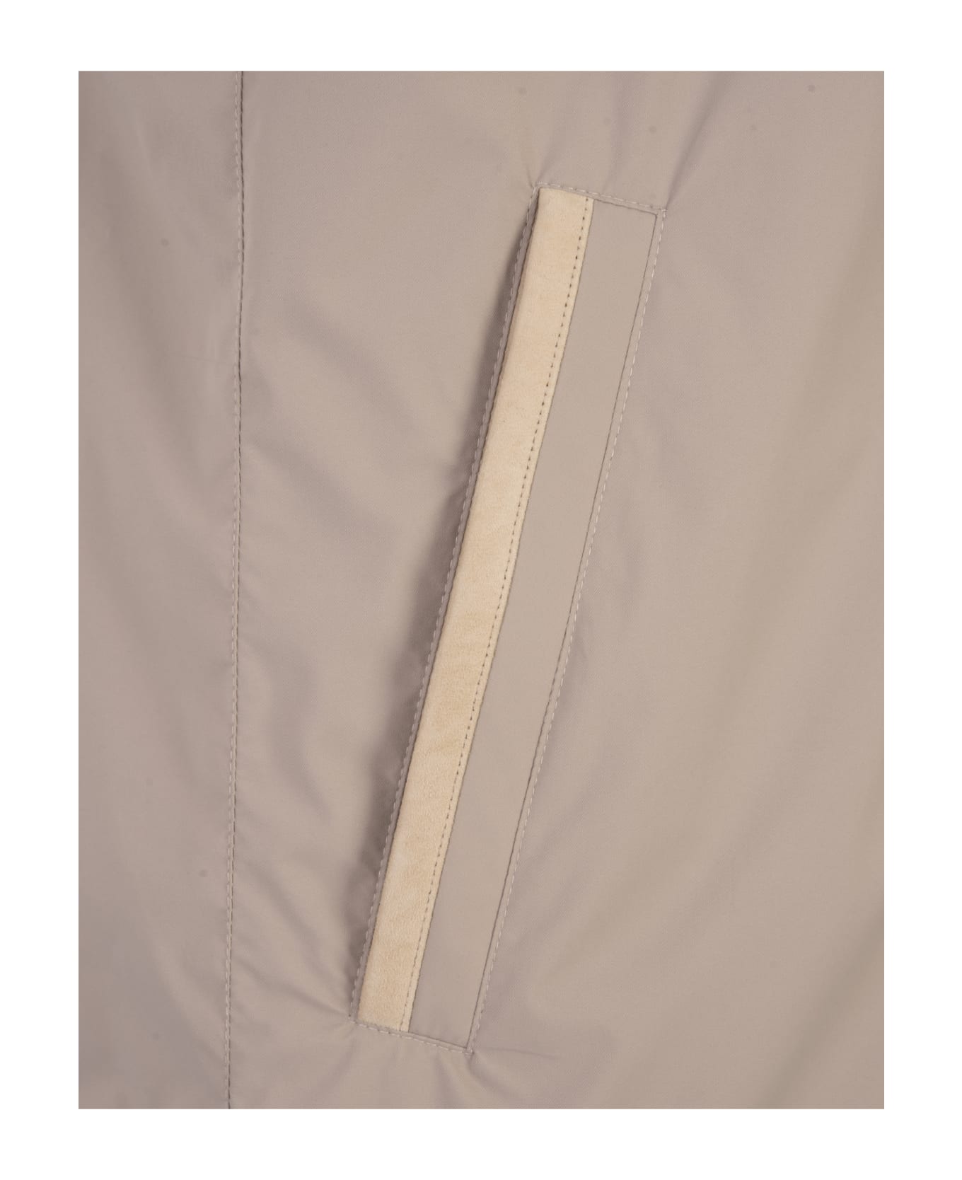 Kiton Beige Vest With Pull-out Hood - Brown