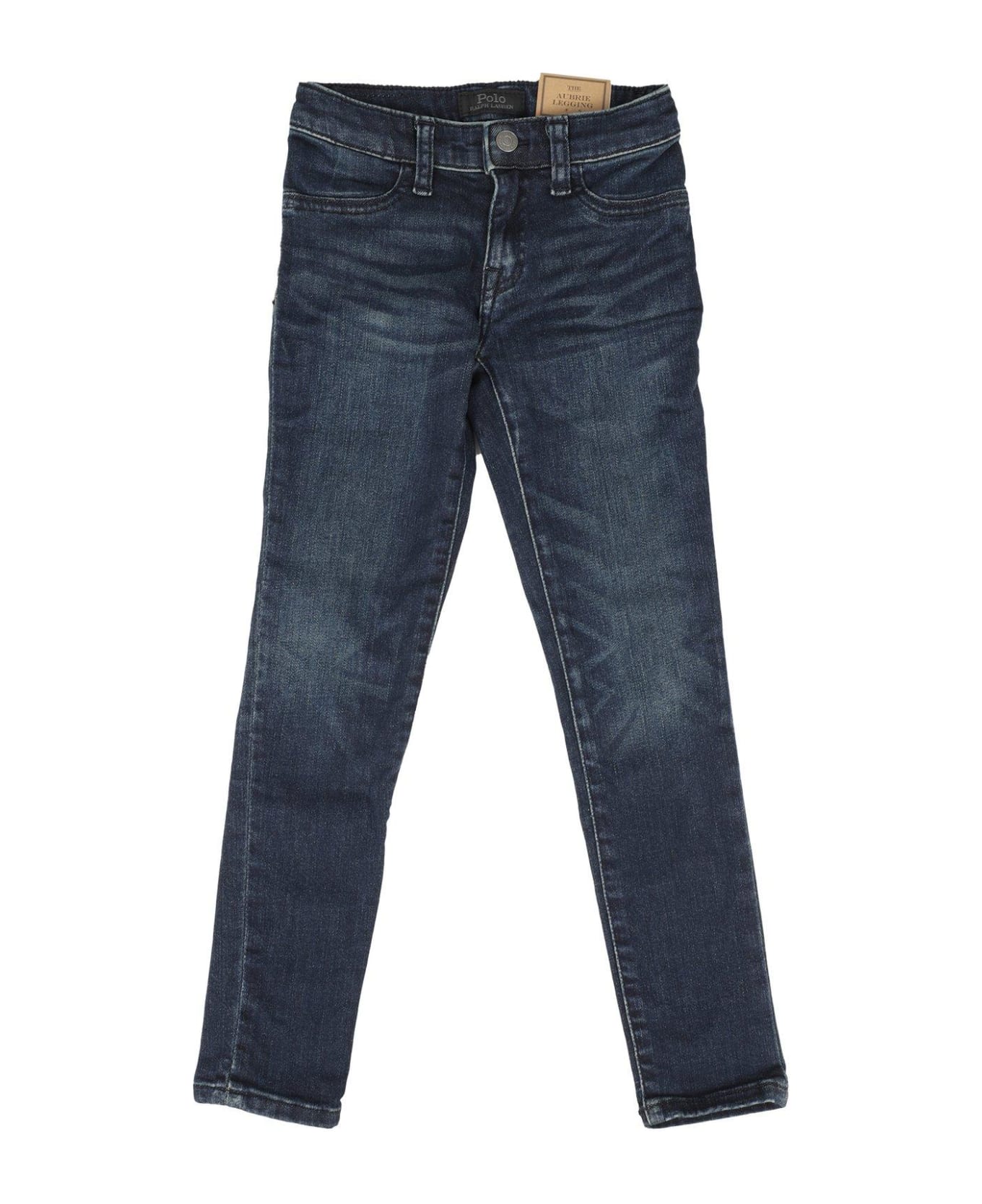 Ralph Lauren Logo Patch Straight Leg Jeans - DENIM BLUE