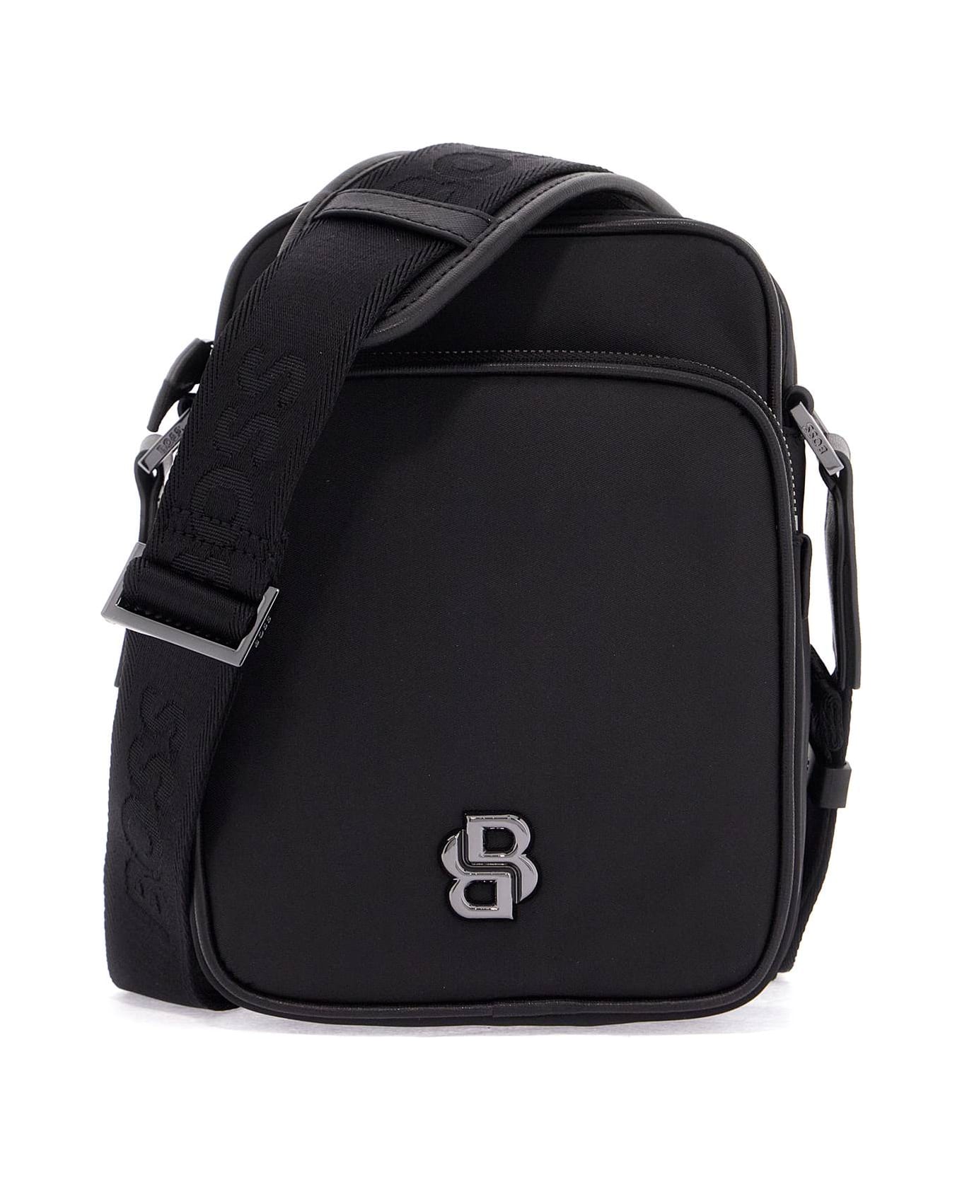 Hugo Boss B_icon_ns Black Matte Crossbody Bag With Zip And Adjustable Strap - BLACK