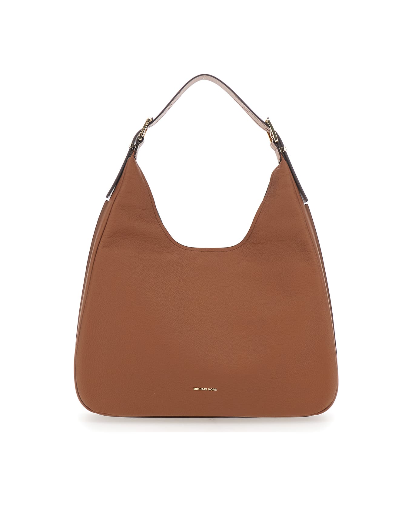 MICHAEL Michael Kors 'nolita Large' Brown Shoulder Bag With Logo Lettering On The Front In Leather Woman - Brown