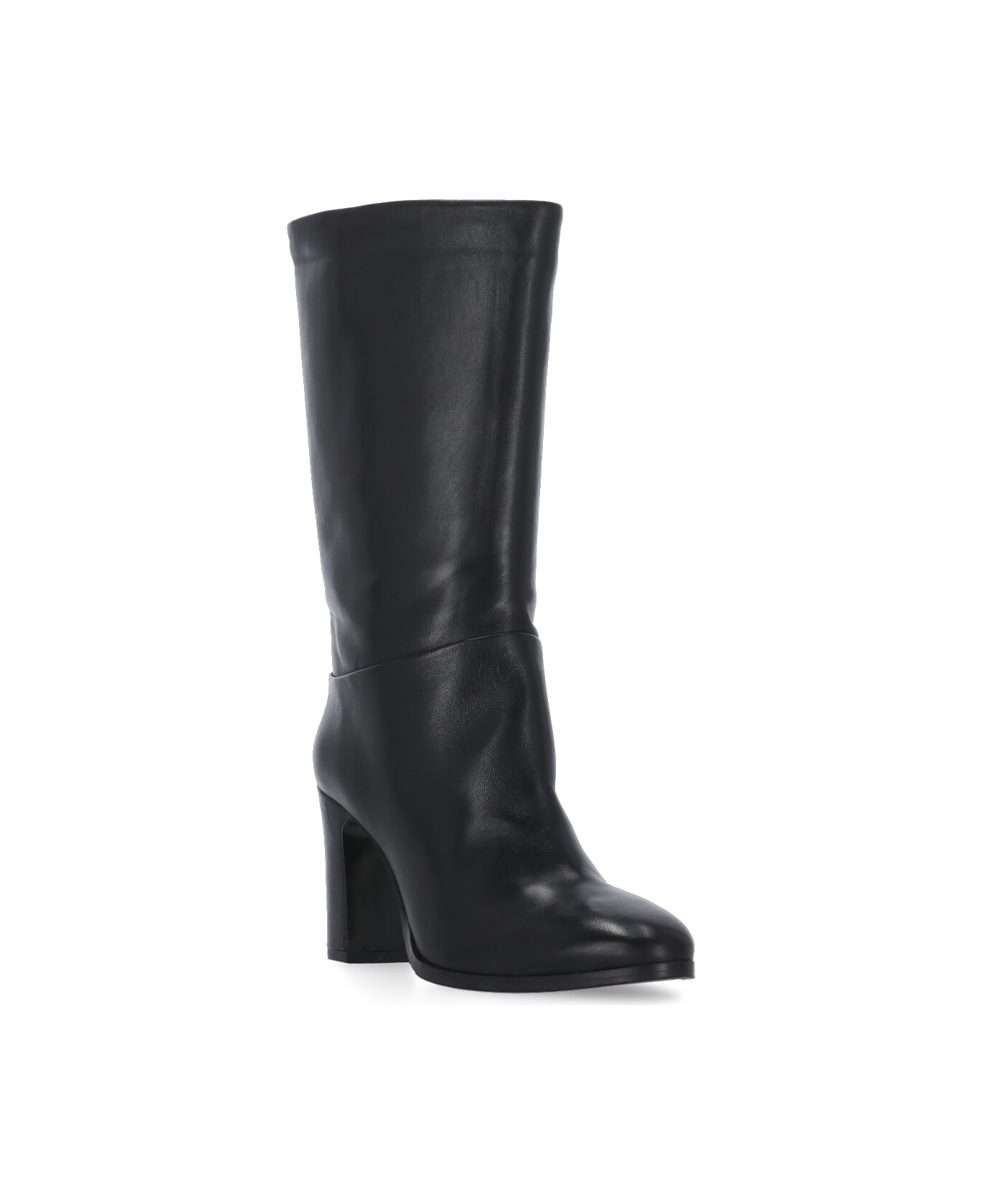 Julie Dee Leather Boots - Black