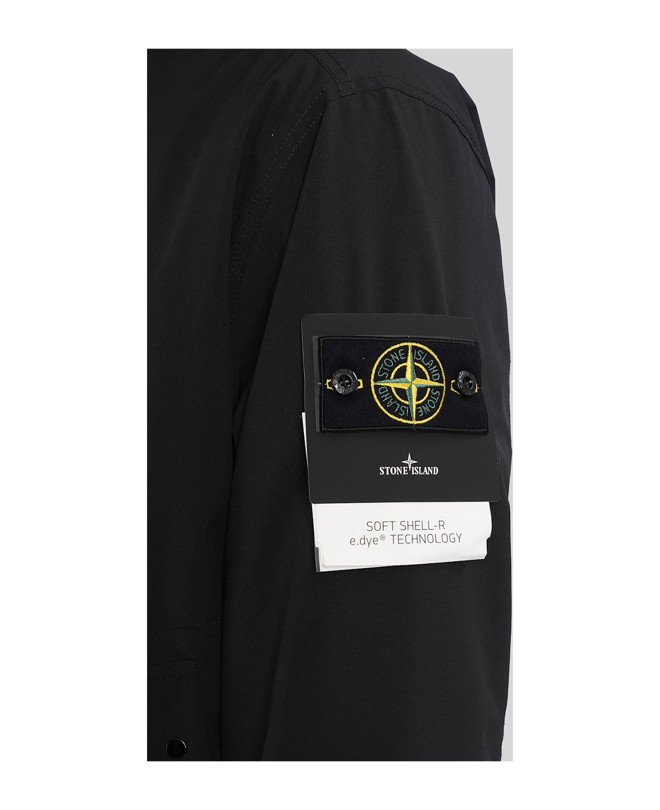 Stone Island Casual Jacket In Black Polyamide - black
