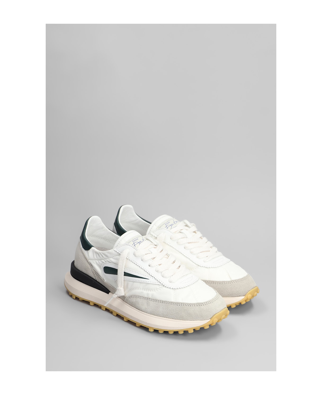 D.A.T.E. Athleta Sneakers In White Suede And Fabric - white