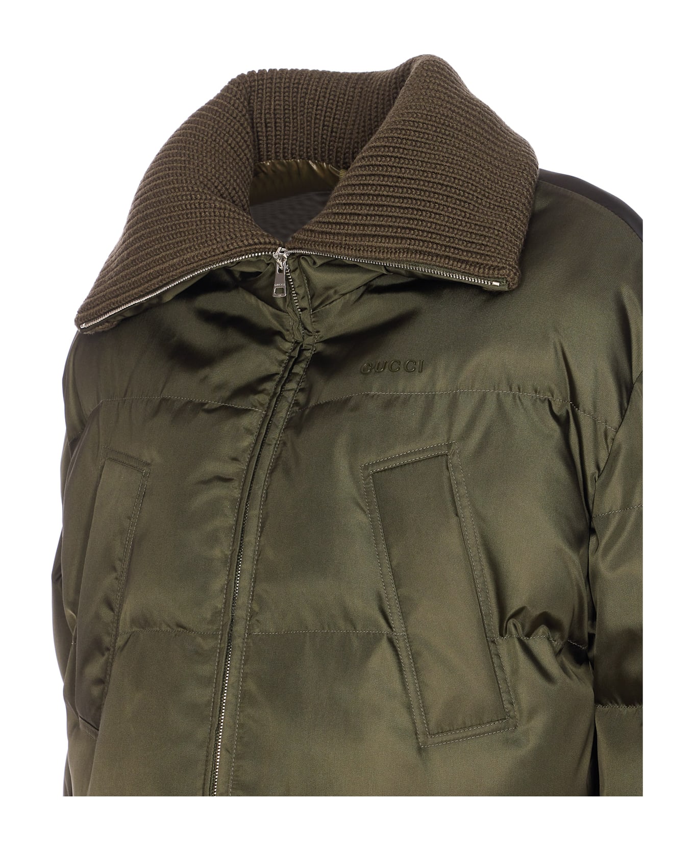 Gucci Cropped Bomber - Green