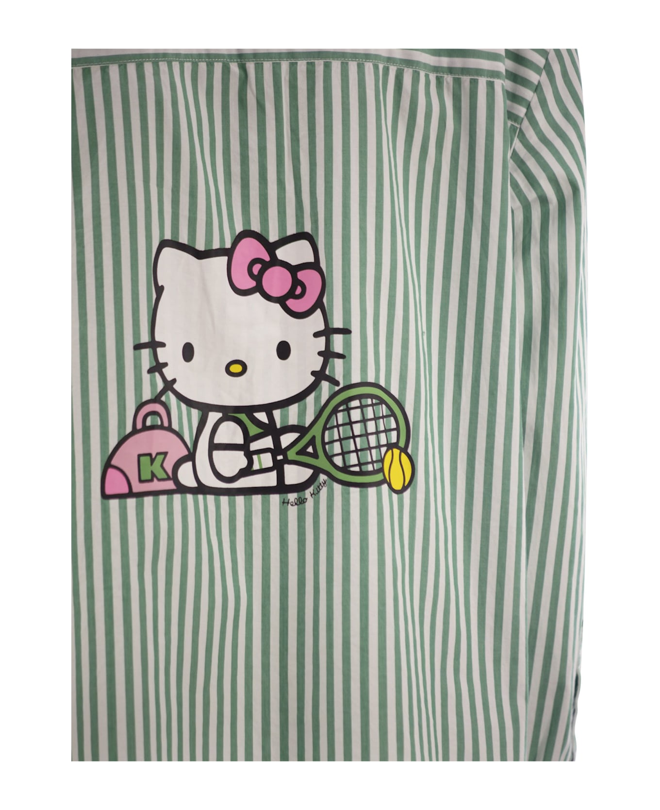 MC2 Saint Barth Brigitte - Shirt With Striped Pattern And Hello Kitty - White/green