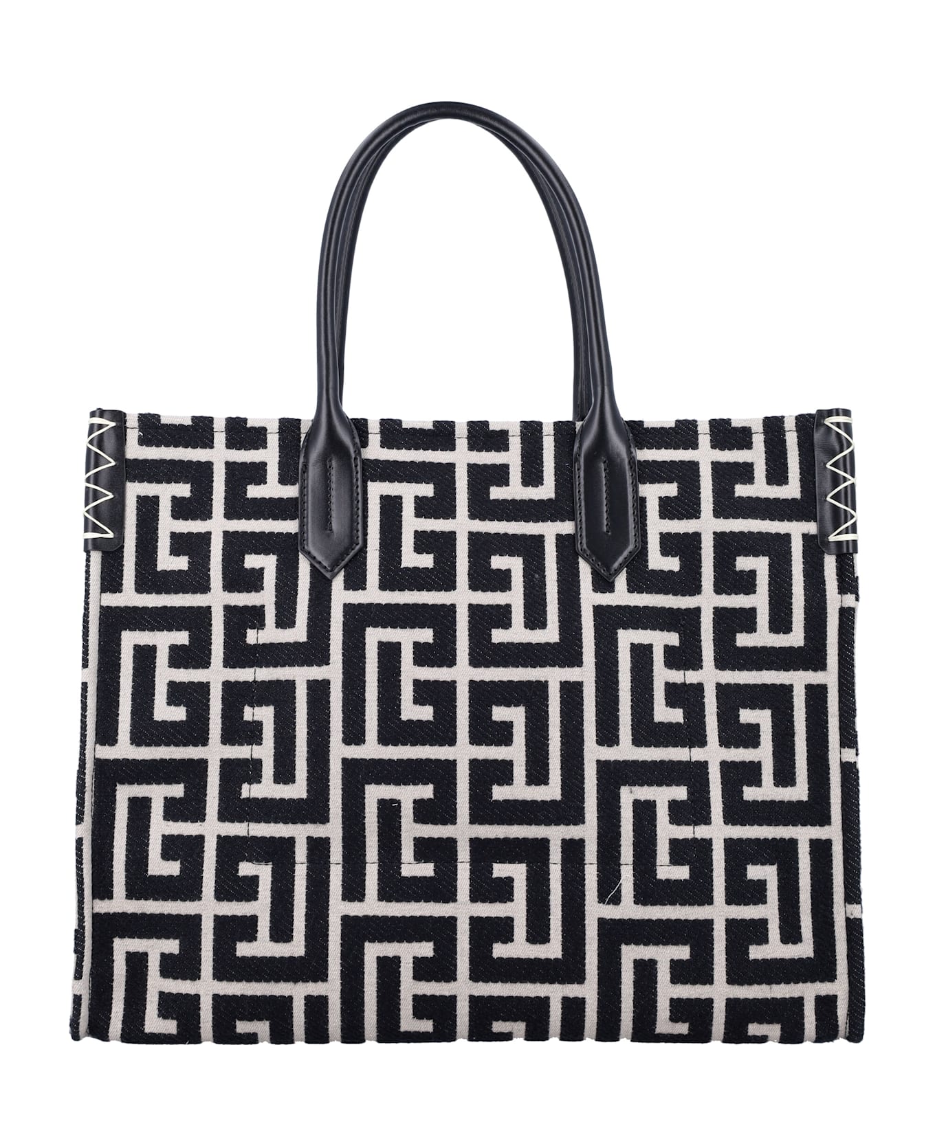 Balmain B Army Shopper Medium Monogram - AVORIO NERO