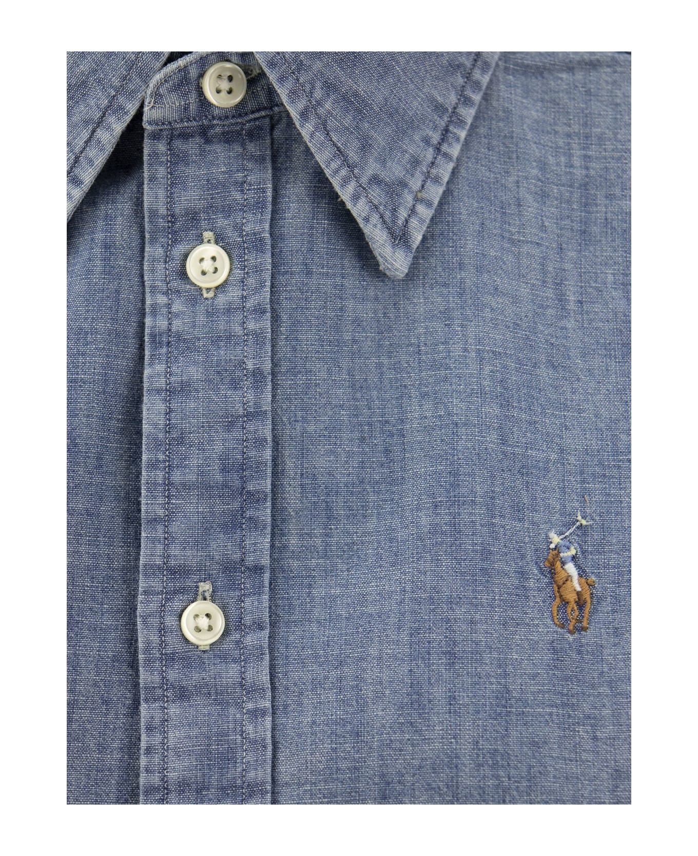 Ralph Lauren Cotton Chambray Shirt - Light Blue