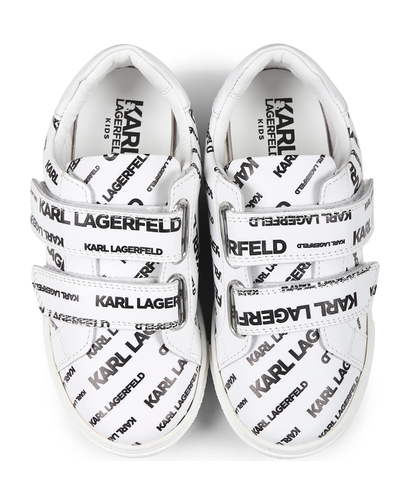 Karl Lagerfeld Kids White Sneakers For Boy With Logo - White