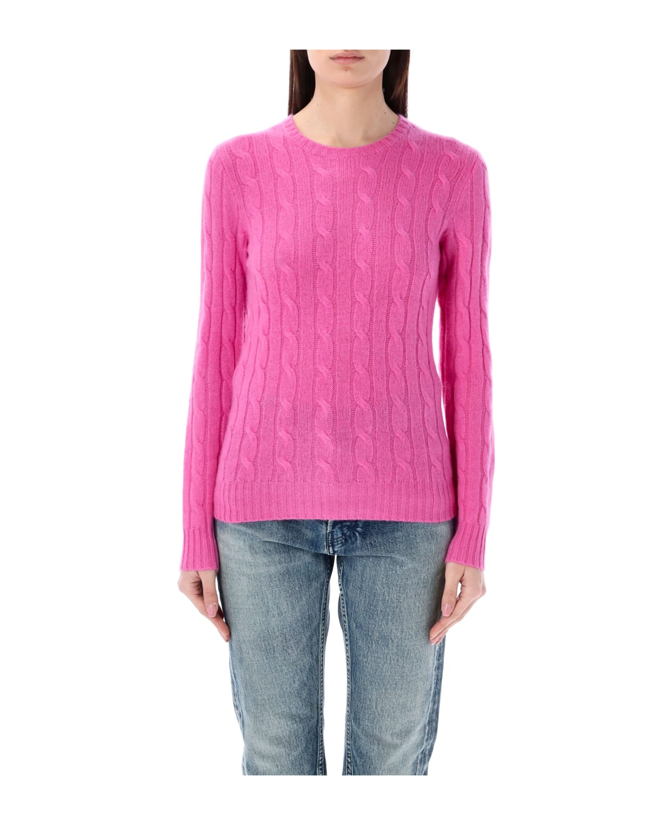 Polo Ralph Lauren Julianna Cable Knit Sweater - PINK FUXIA