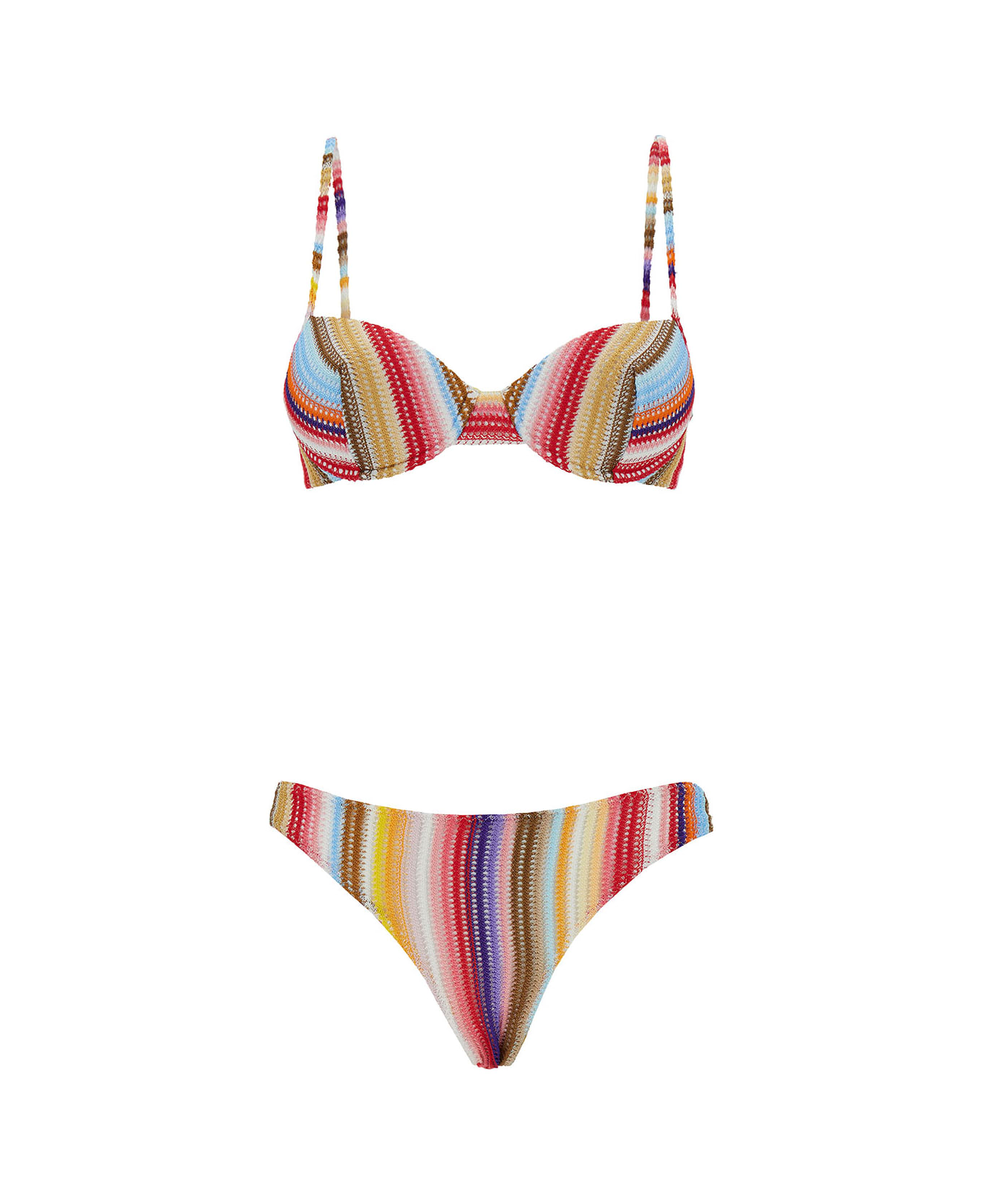 Missoni Multicolor Bikini With Stripe Motif In Viscose Woman - Multicolor