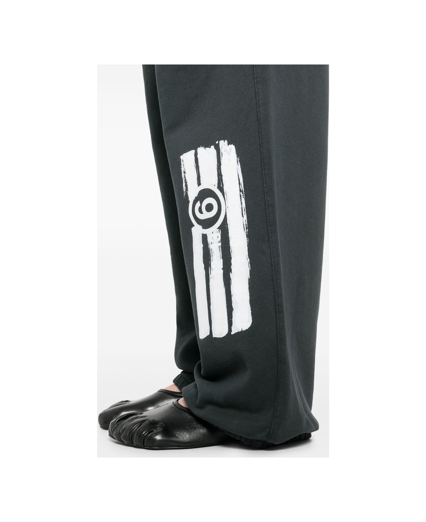 MM6 Maison Margiela Logo Cotton Sweatpants - Black
