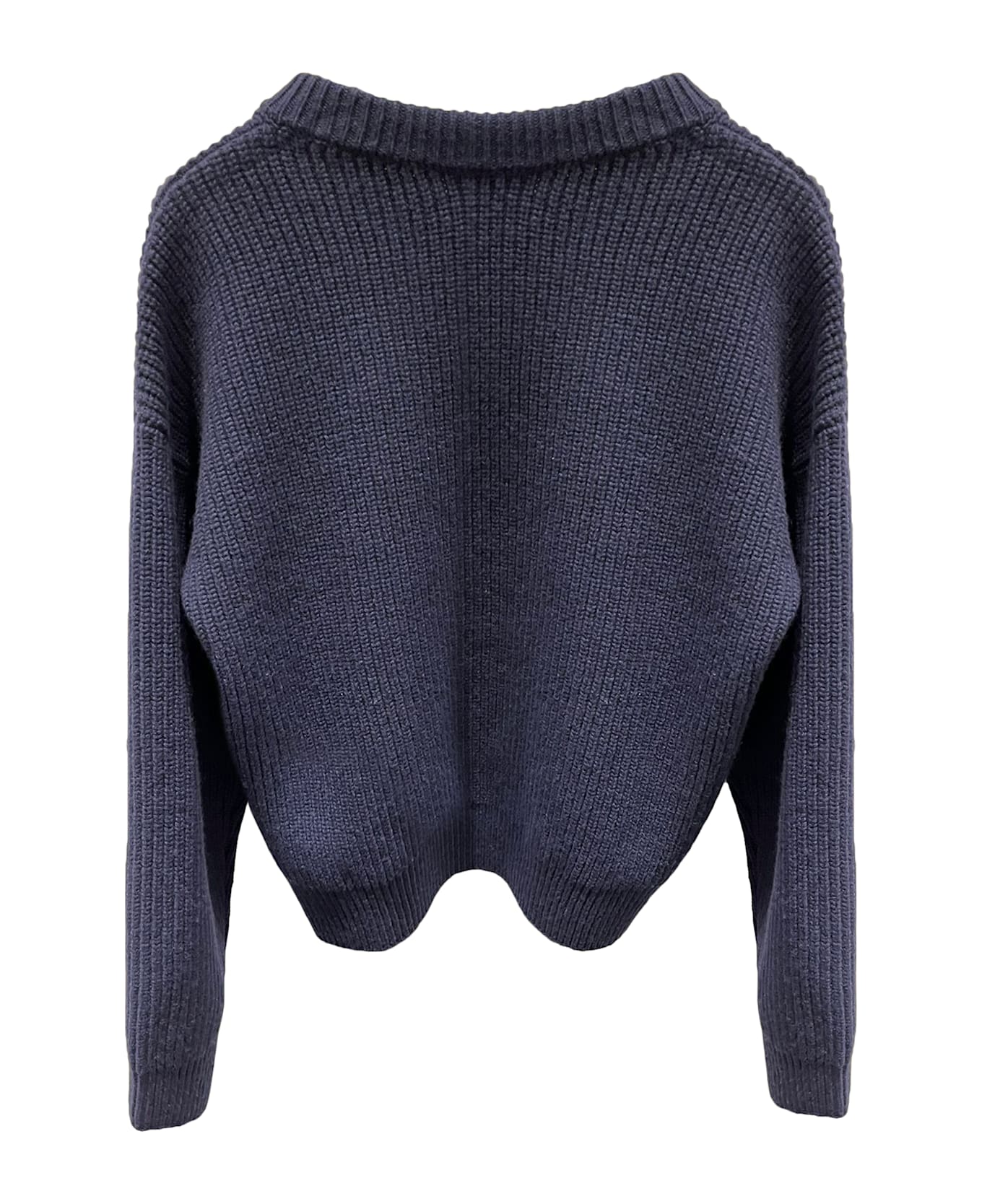 Celine Sweater With Round Neck In Wool - blue