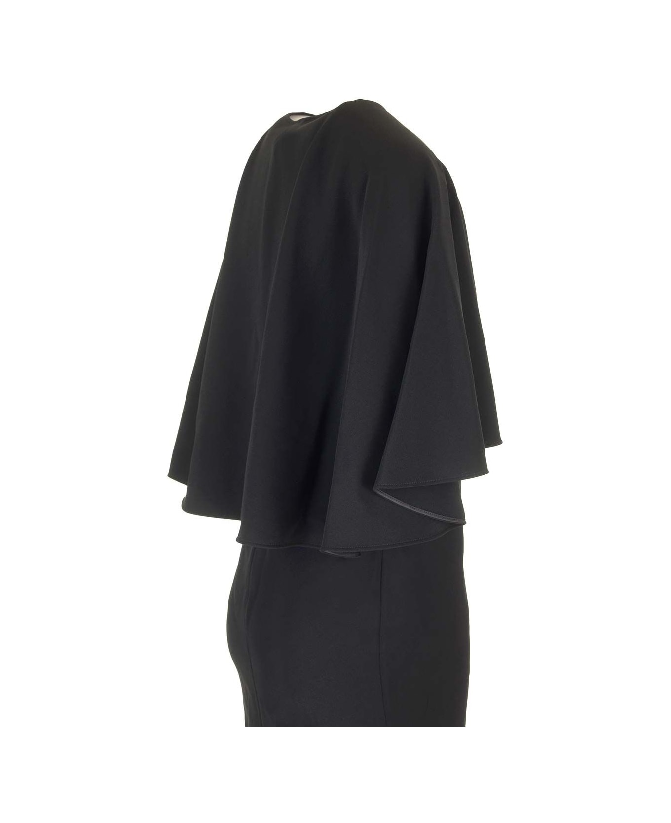 Chloé Cape Sleeves Mini Dress - Black