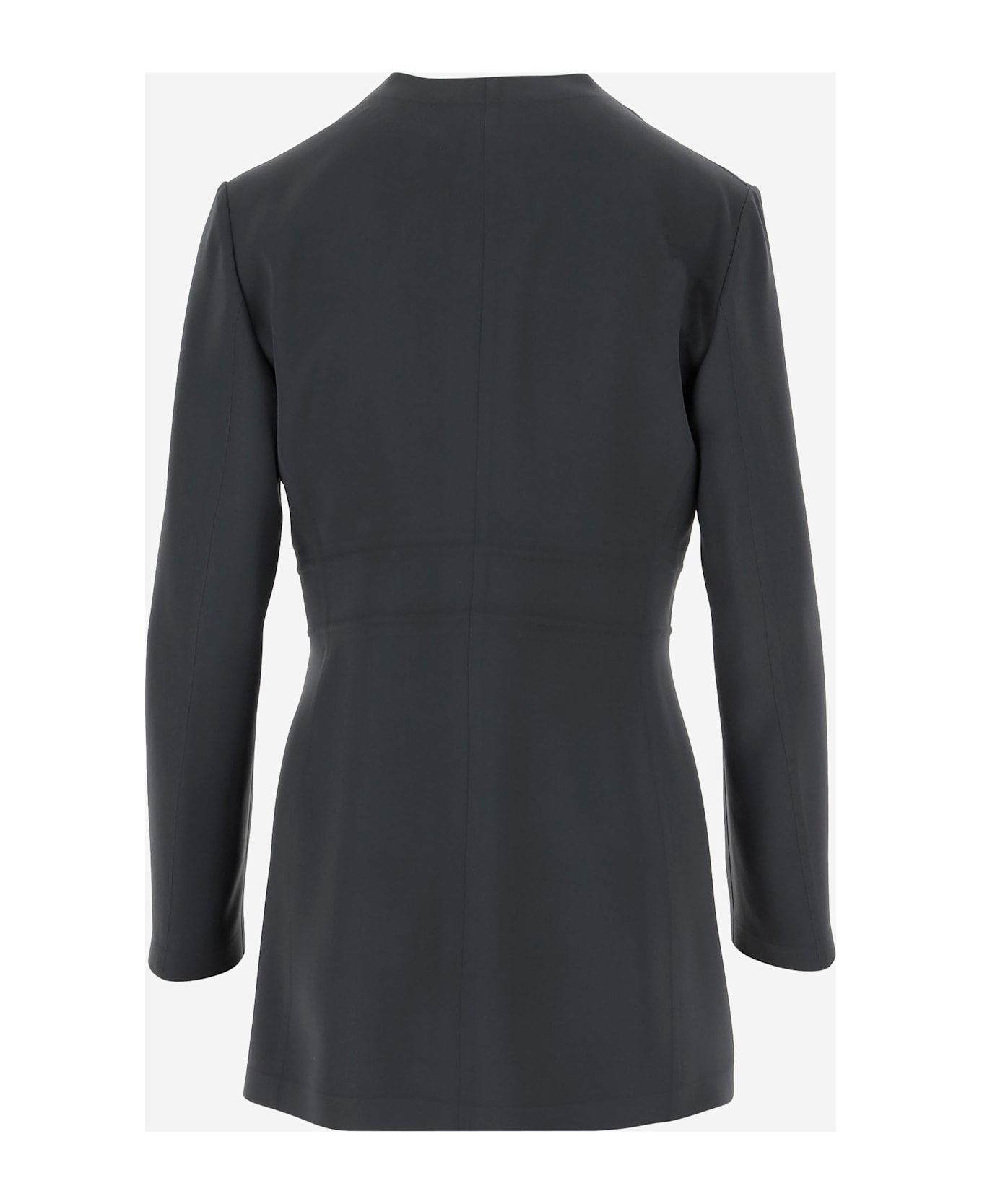 Giorgio Armani Single-breasted Jacket In Technical Cady - Grey
