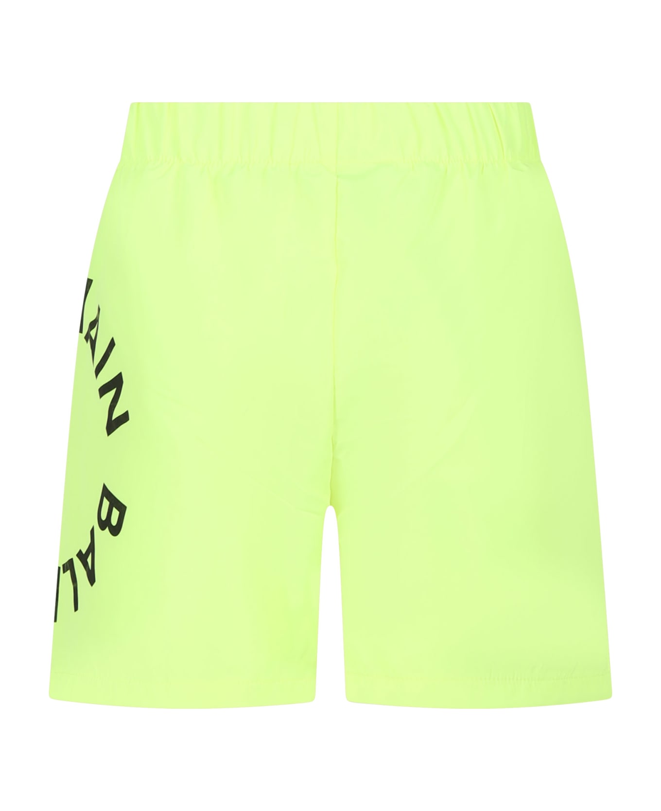 Balmain Yellow Swim Shorts For Boy With Logo - Yellow