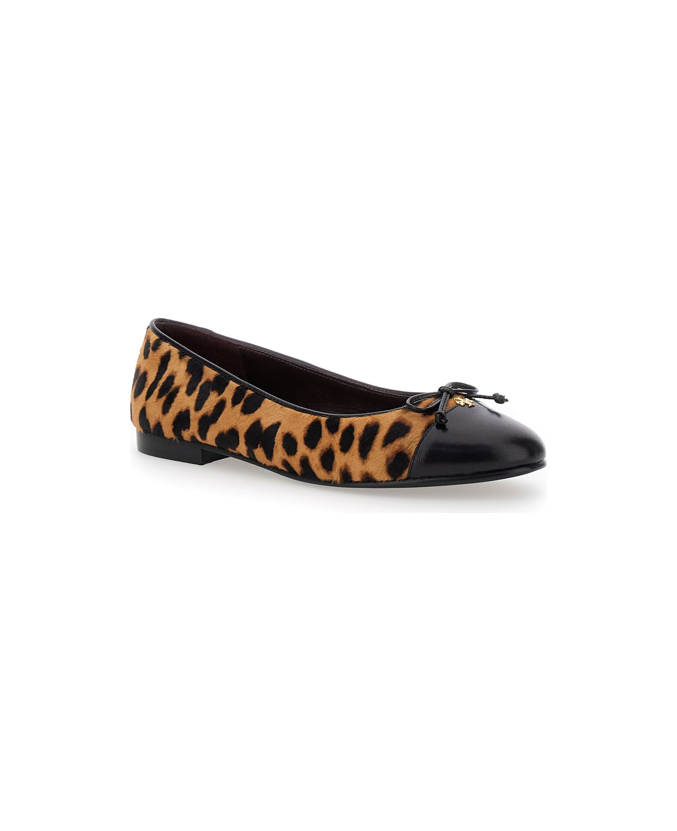 Tory Burch Brown And Black Flats - Brown