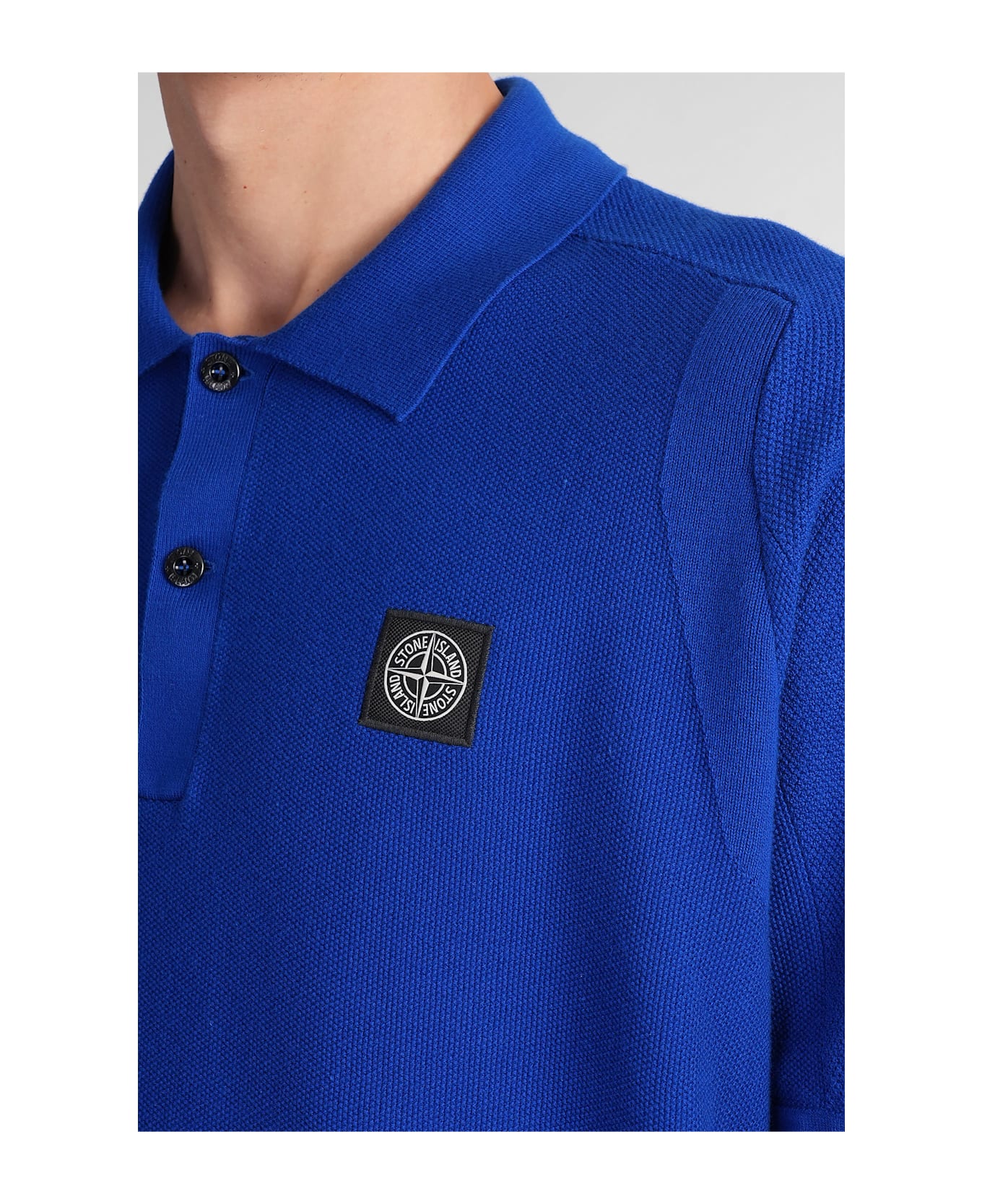 Stone Island Polo In Blue Cotton - blue