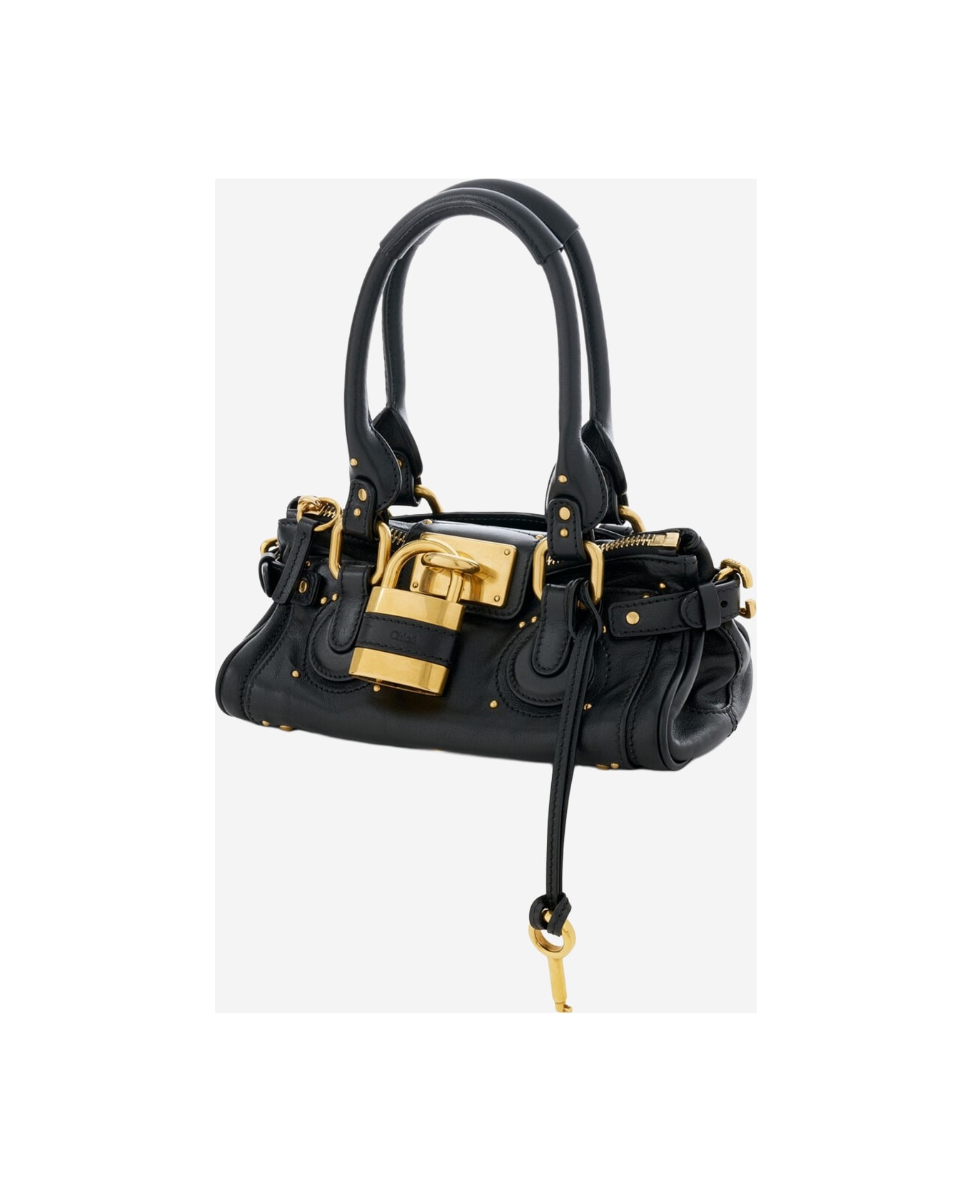 Chloé Small Paddington Bag In Maroon Leather - Black