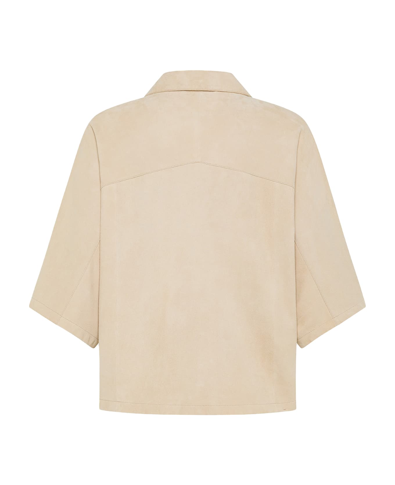 Seventy Beige Cape With Buttons - BEIGE