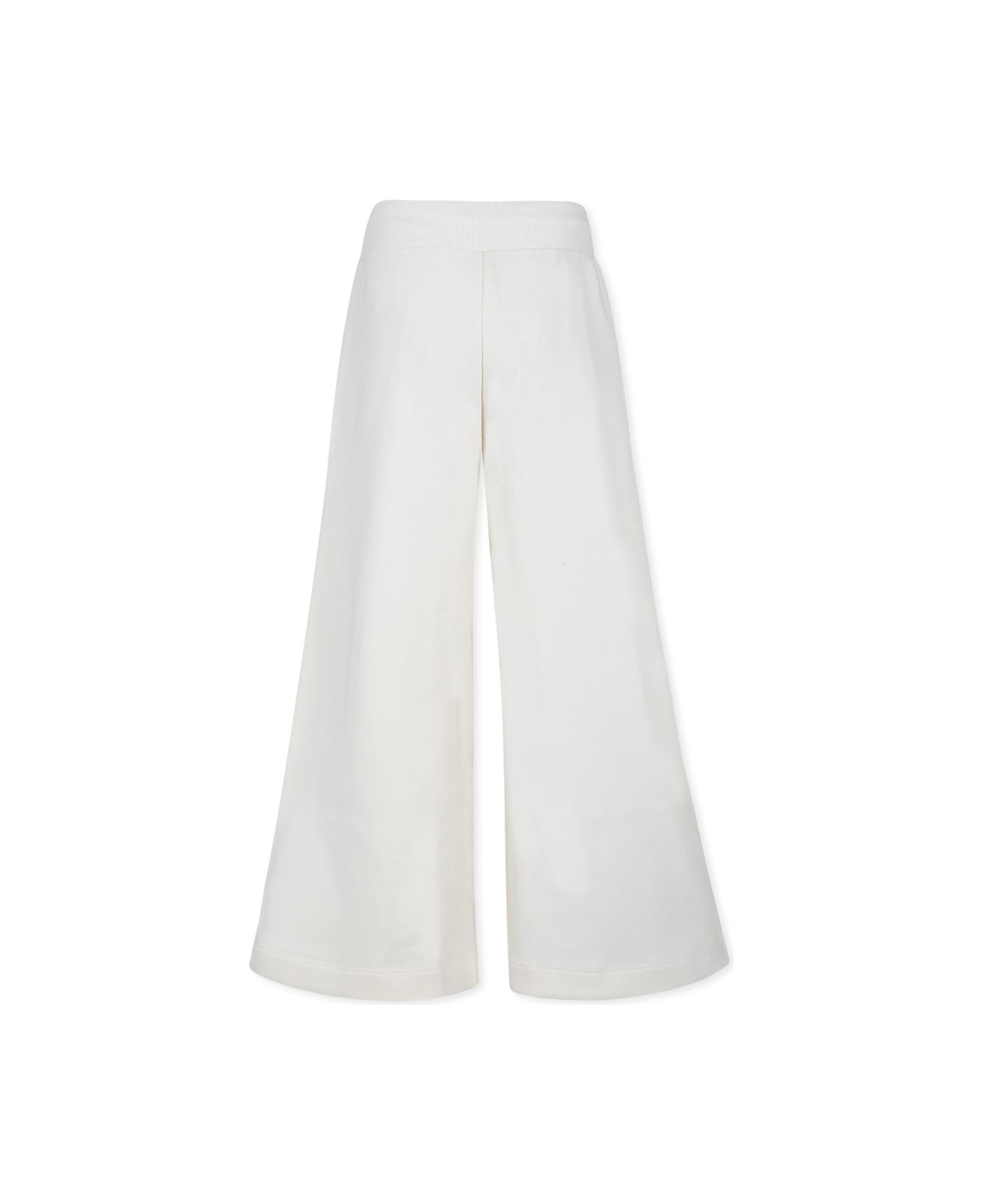 Diesel Ivory Trousers For Girl With Logo - White