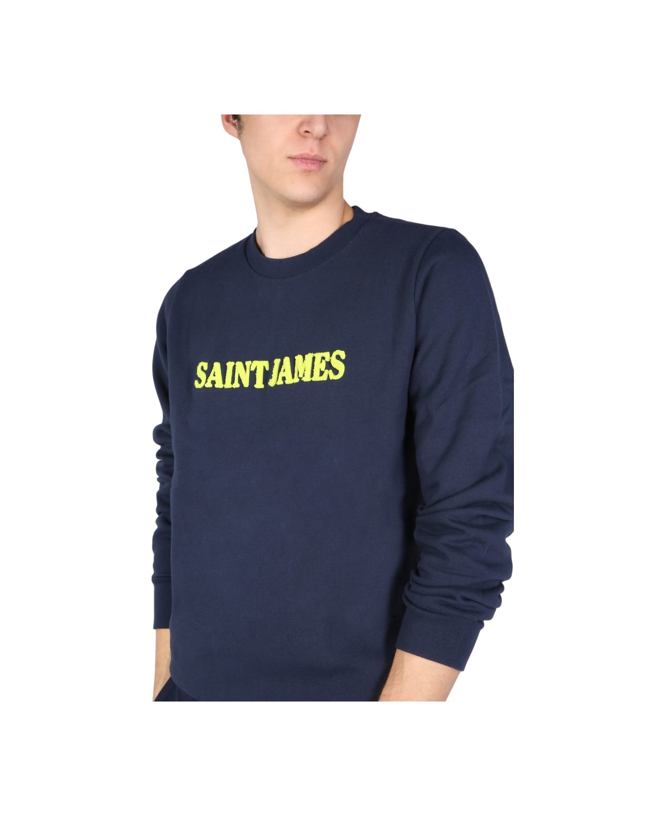 Saint James Sweatshirt With Logo Print - BLUE フリース
