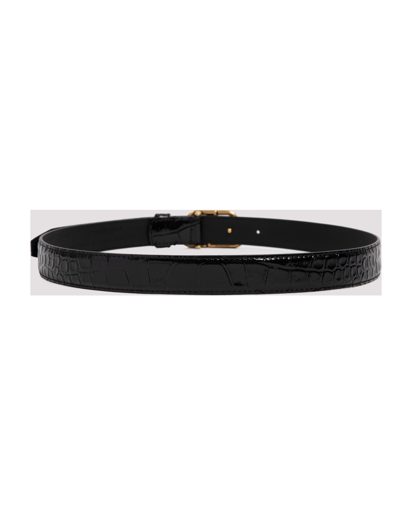 Balenciaga Black Leather Bb Belt - 1000