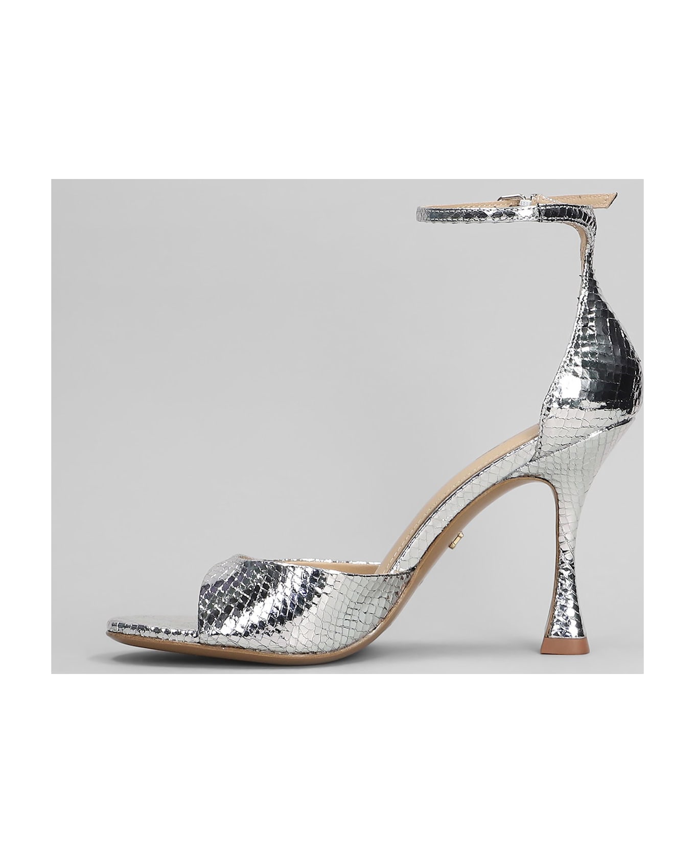 Lola Cruz Kumala 95 Sandals In Silver Leather - silver
