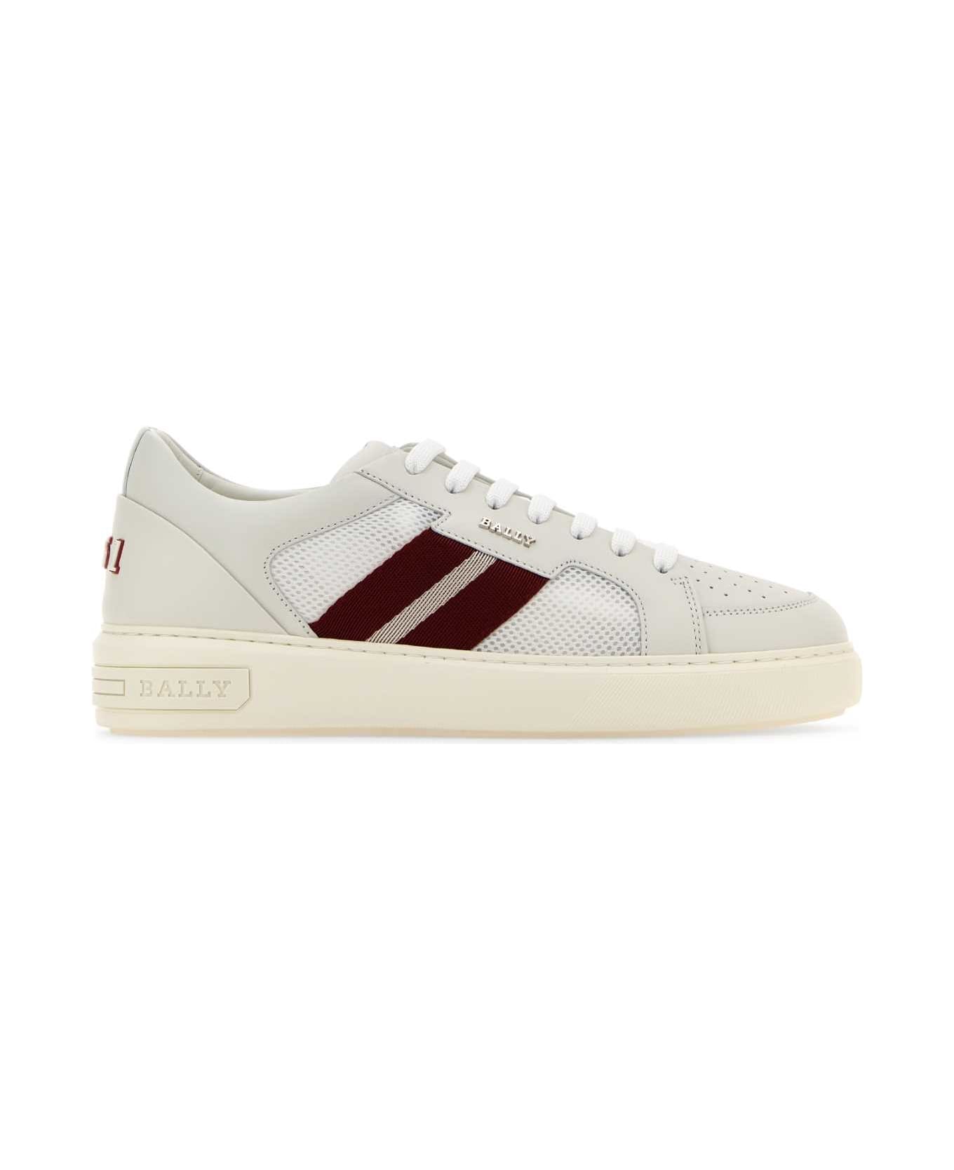 Bally White Leather And Fabric Melys Sneakers - 0300WHITE