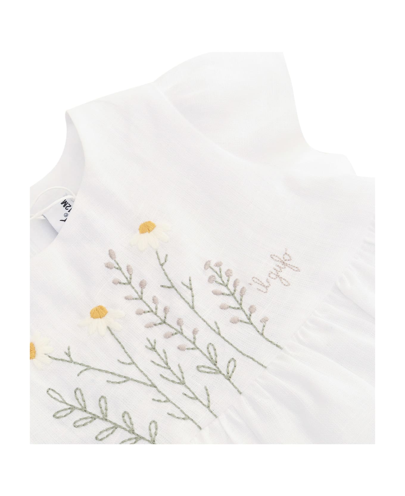 Il Gufo Short Sleeved Dress - WHITE