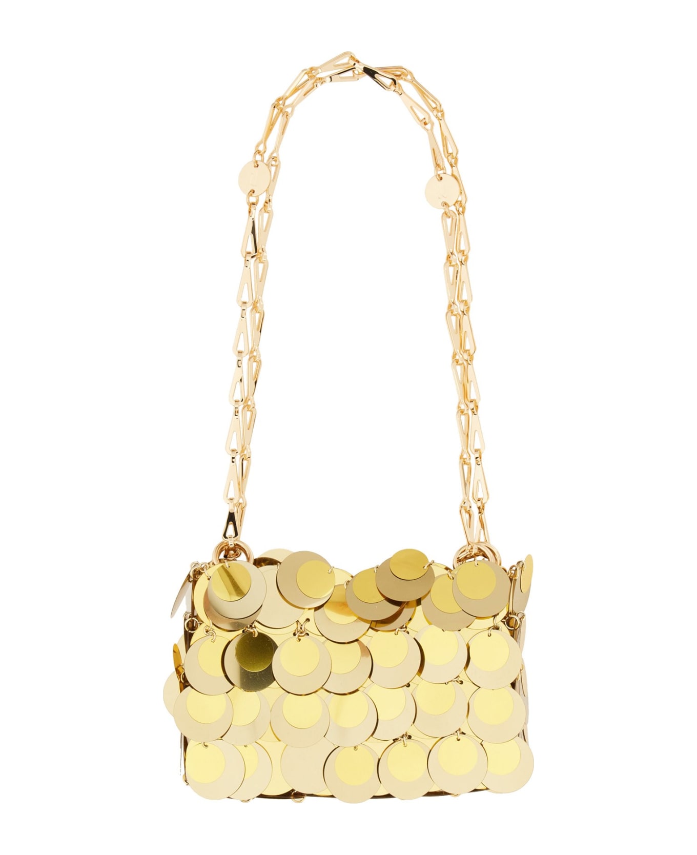 Paco Rabanne Iconic 1969 Sparkle Discs Nano Bag In Gold - Gold ショルダーバッグ