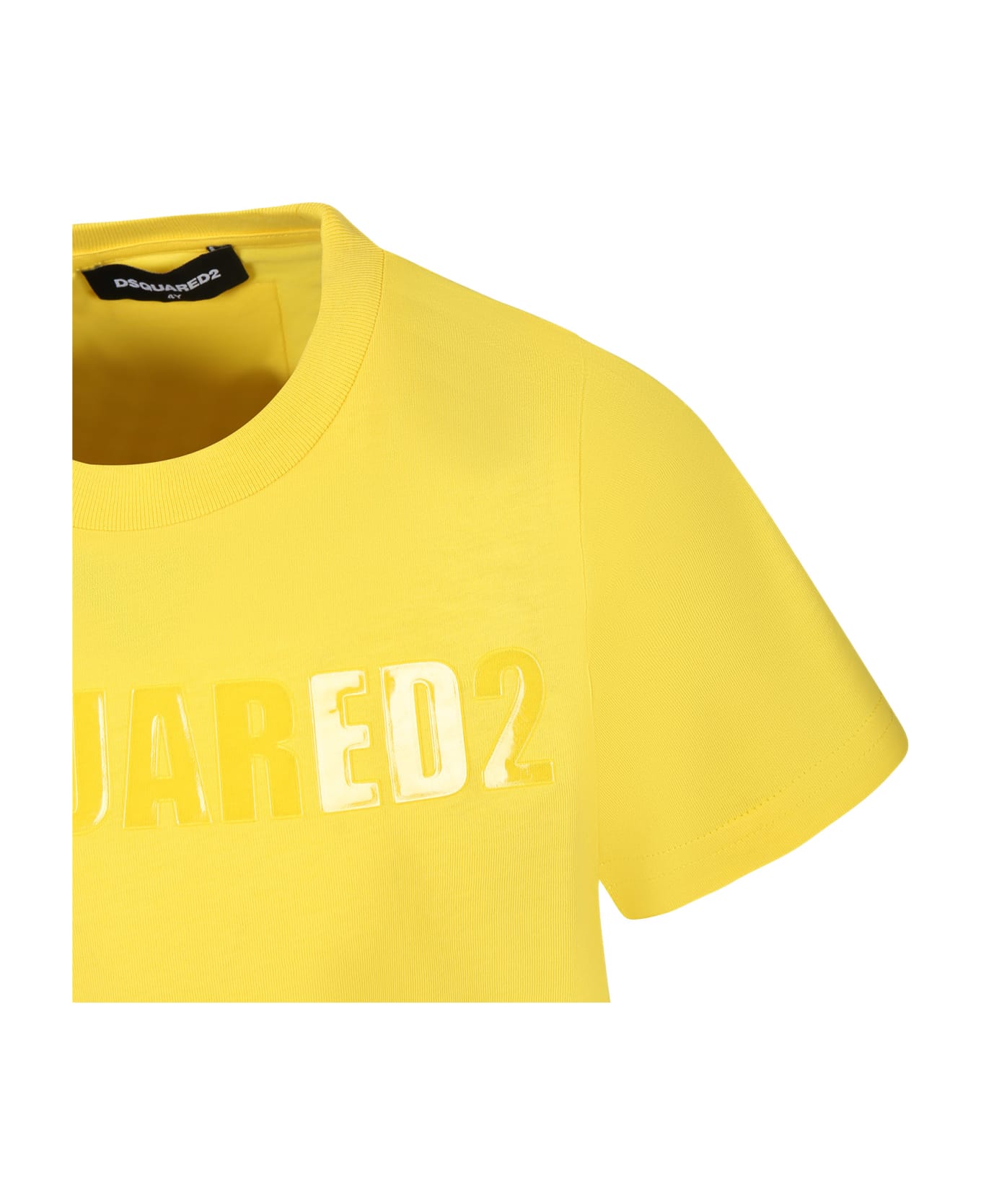 Dsquared2 Yellow T-shirt For Boy With Logo - Yellow