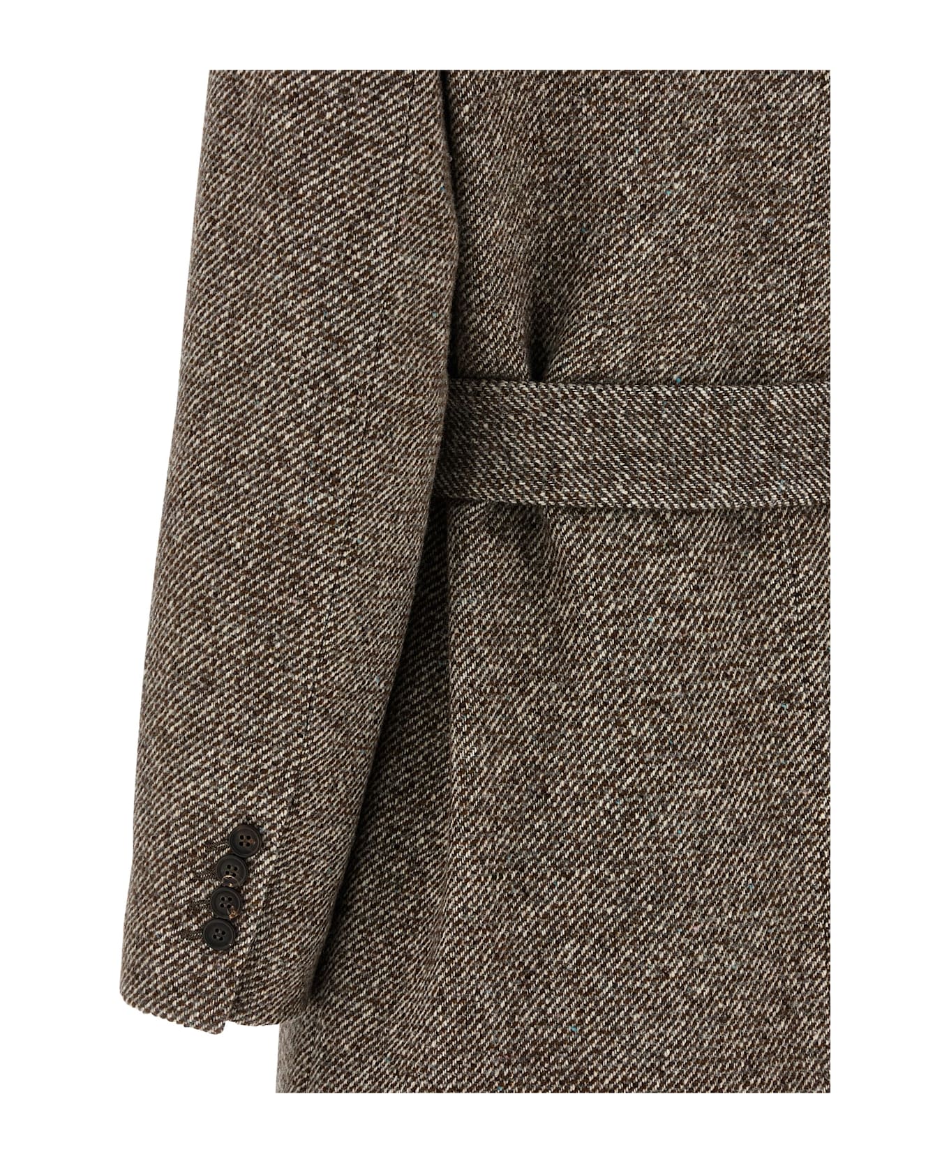 Brunello Cucinelli Single-breasted Coat - Brown