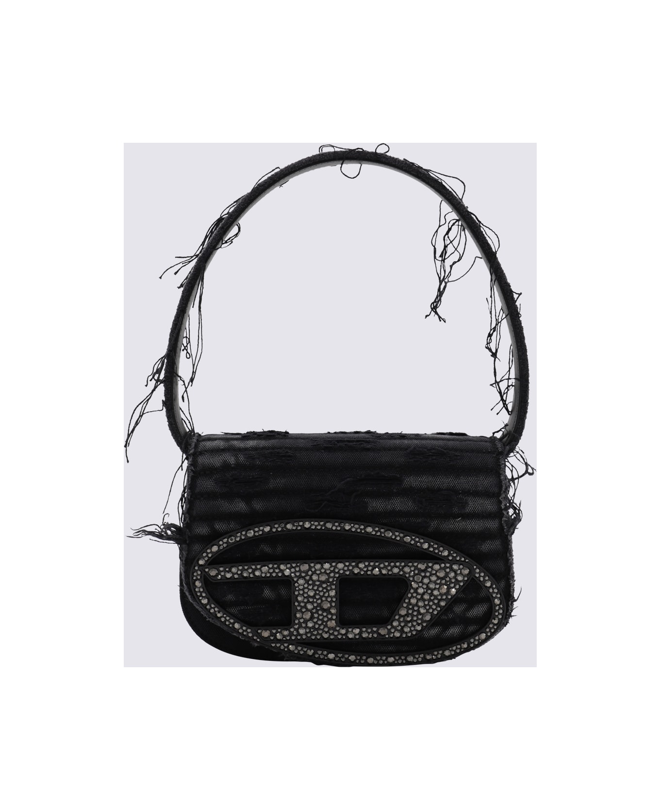 Diesel Black Leather D Shoulder Bag - Black