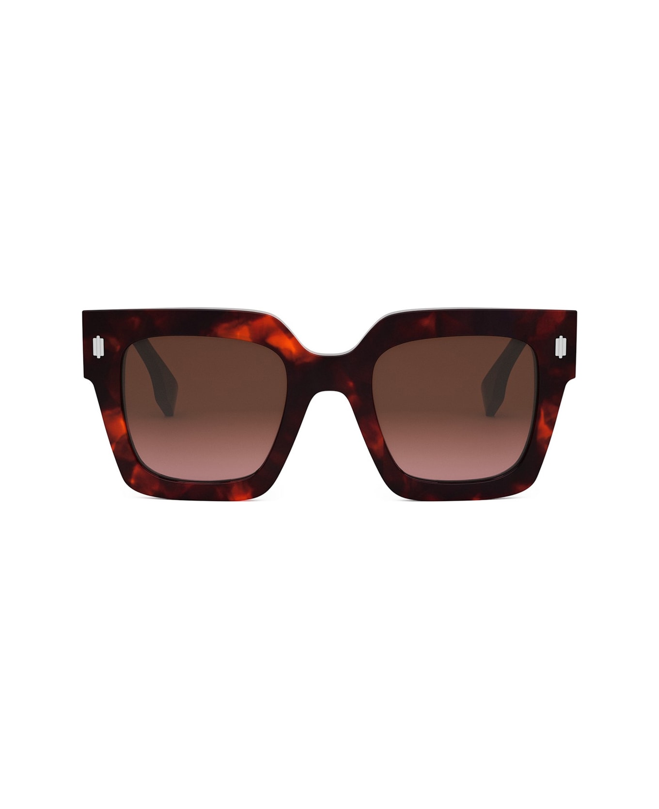 Fendi Eyewear Fe40101i Fendi Roma 54f Havana Rosso Sunglasses - Marrone